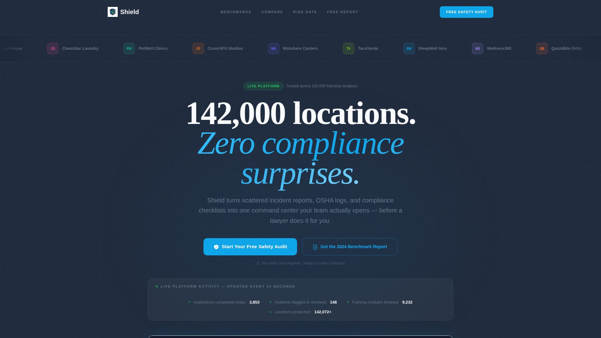 Shield - Powerful Franchise Safety Landing Page Template