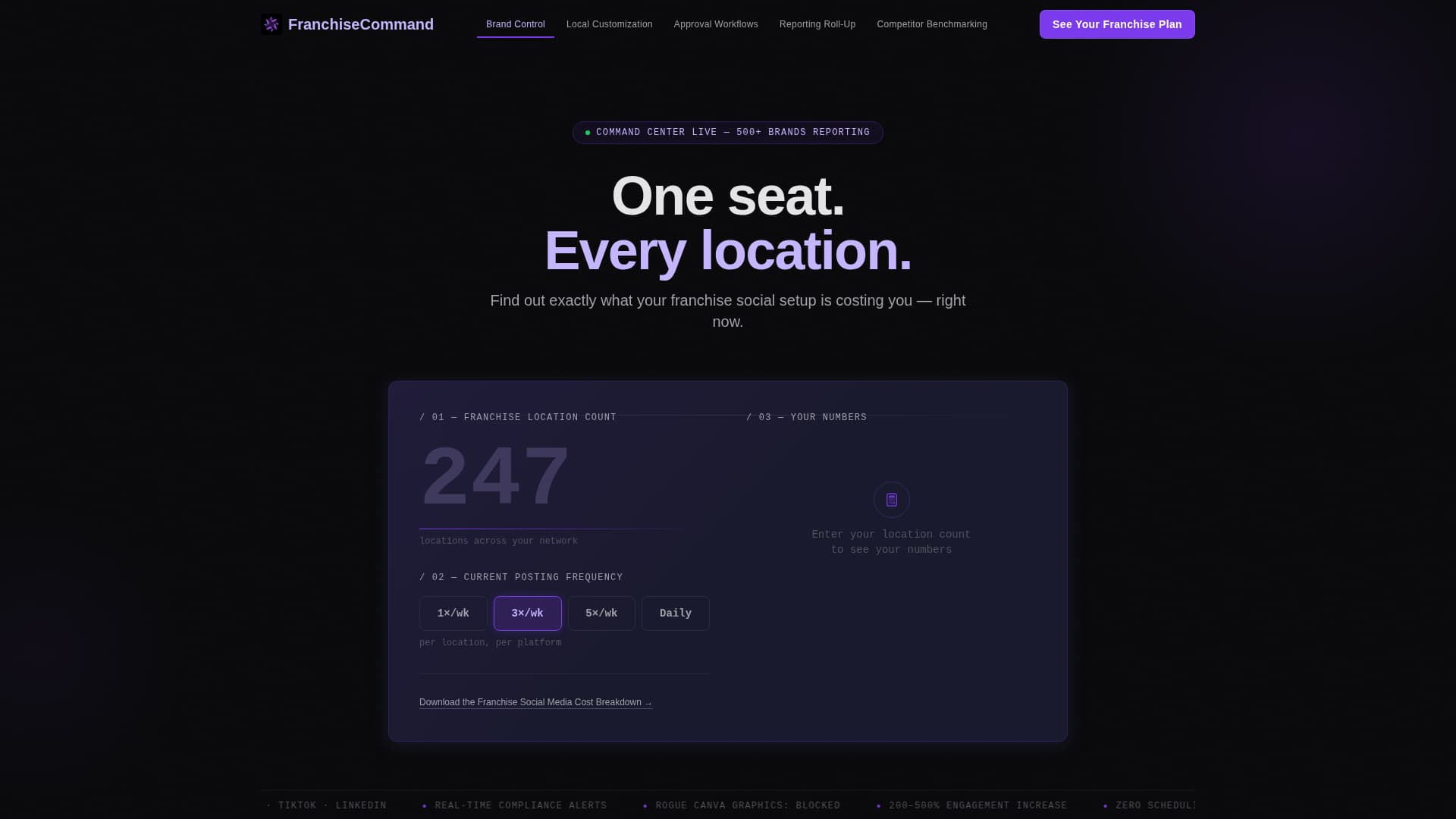 Franchise Command - Powerful Social Management Landing Page Template