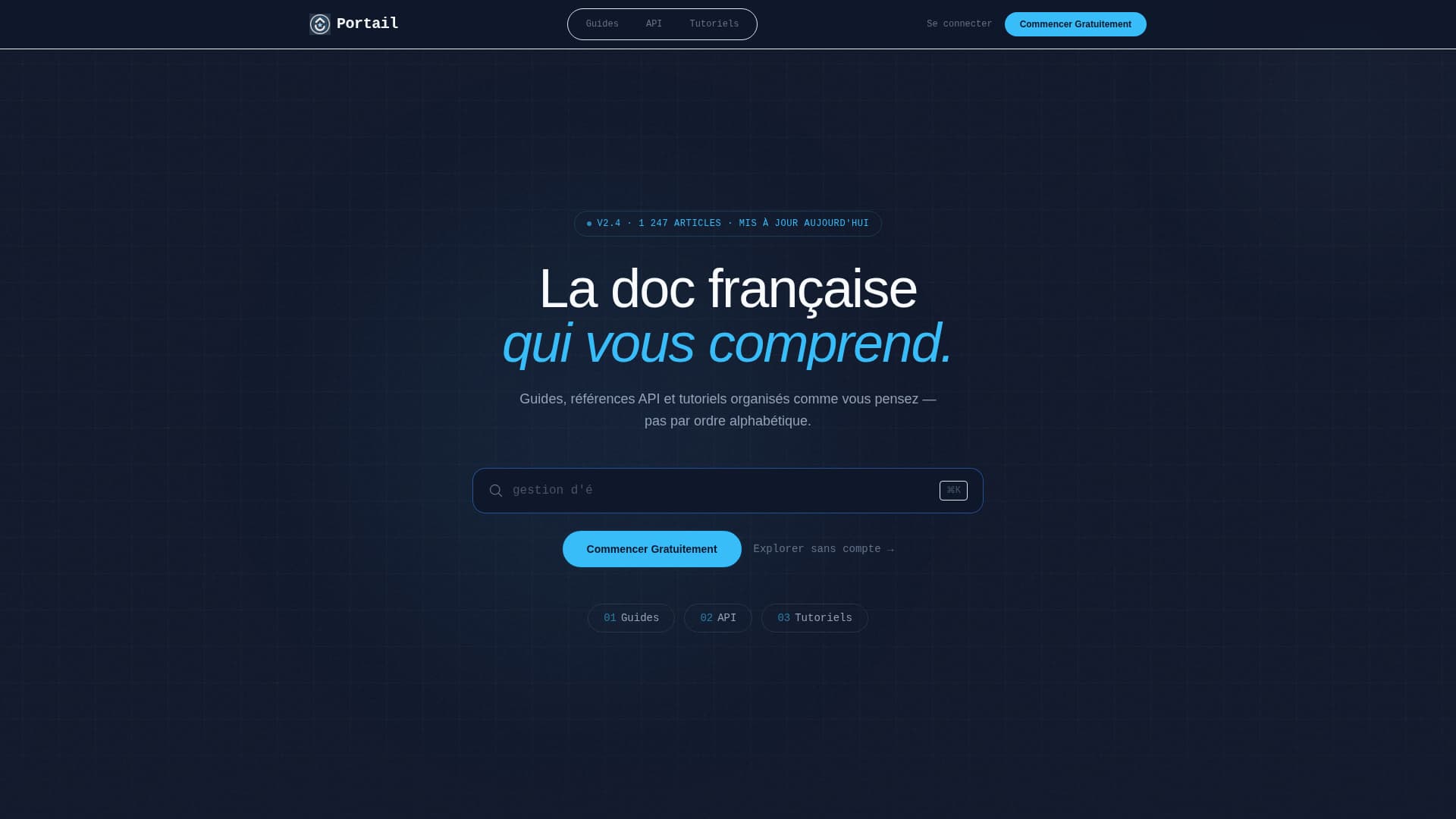 French - Premium Documentation Landing Page Template