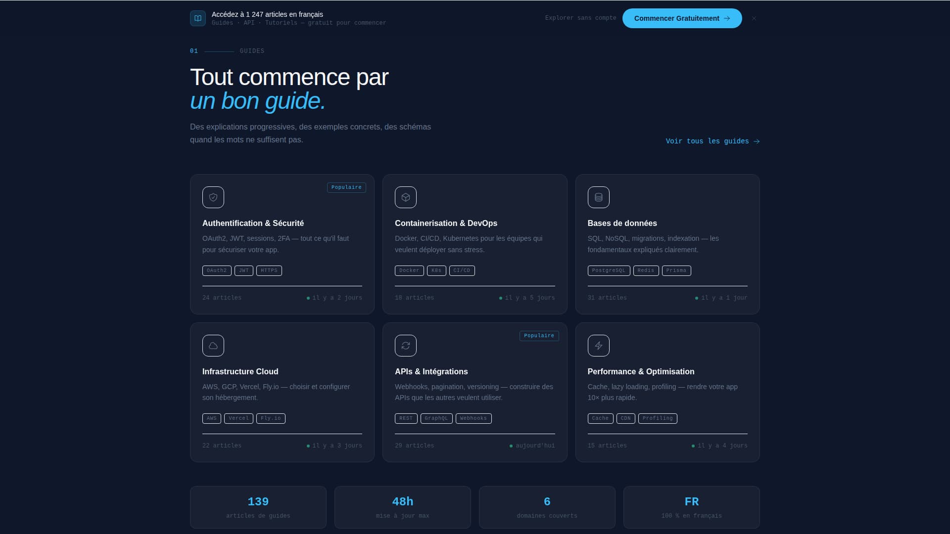 French - Premium Documentation Landing Page Template