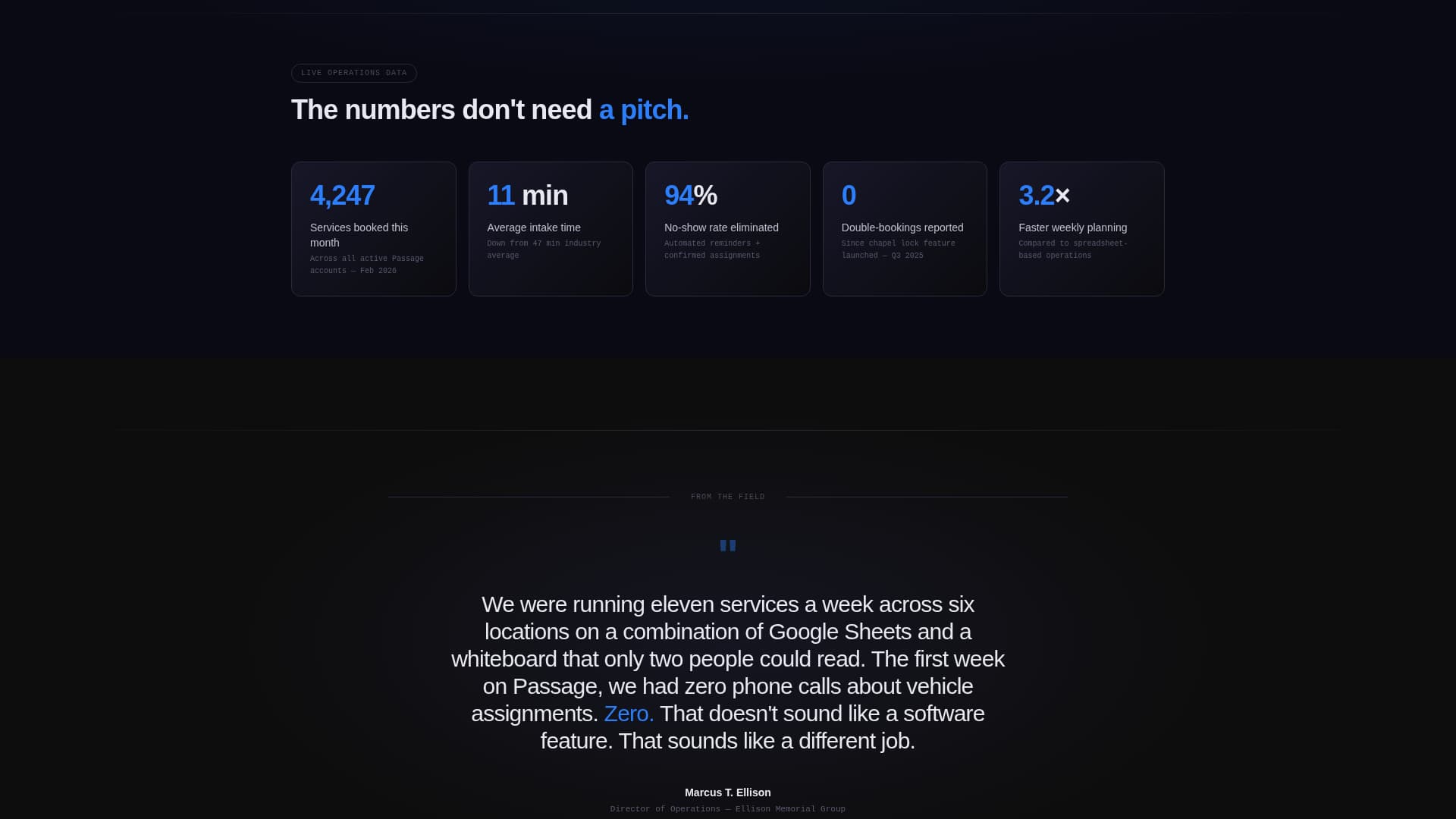 Passage - Precision Funeral Landing Page Template