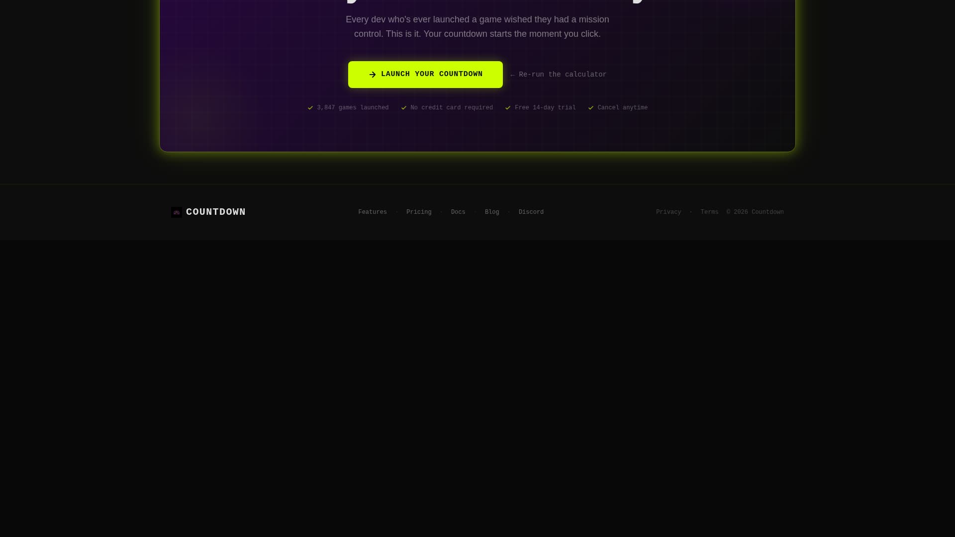 Indie Game Launch Readiness Calculator Website Template