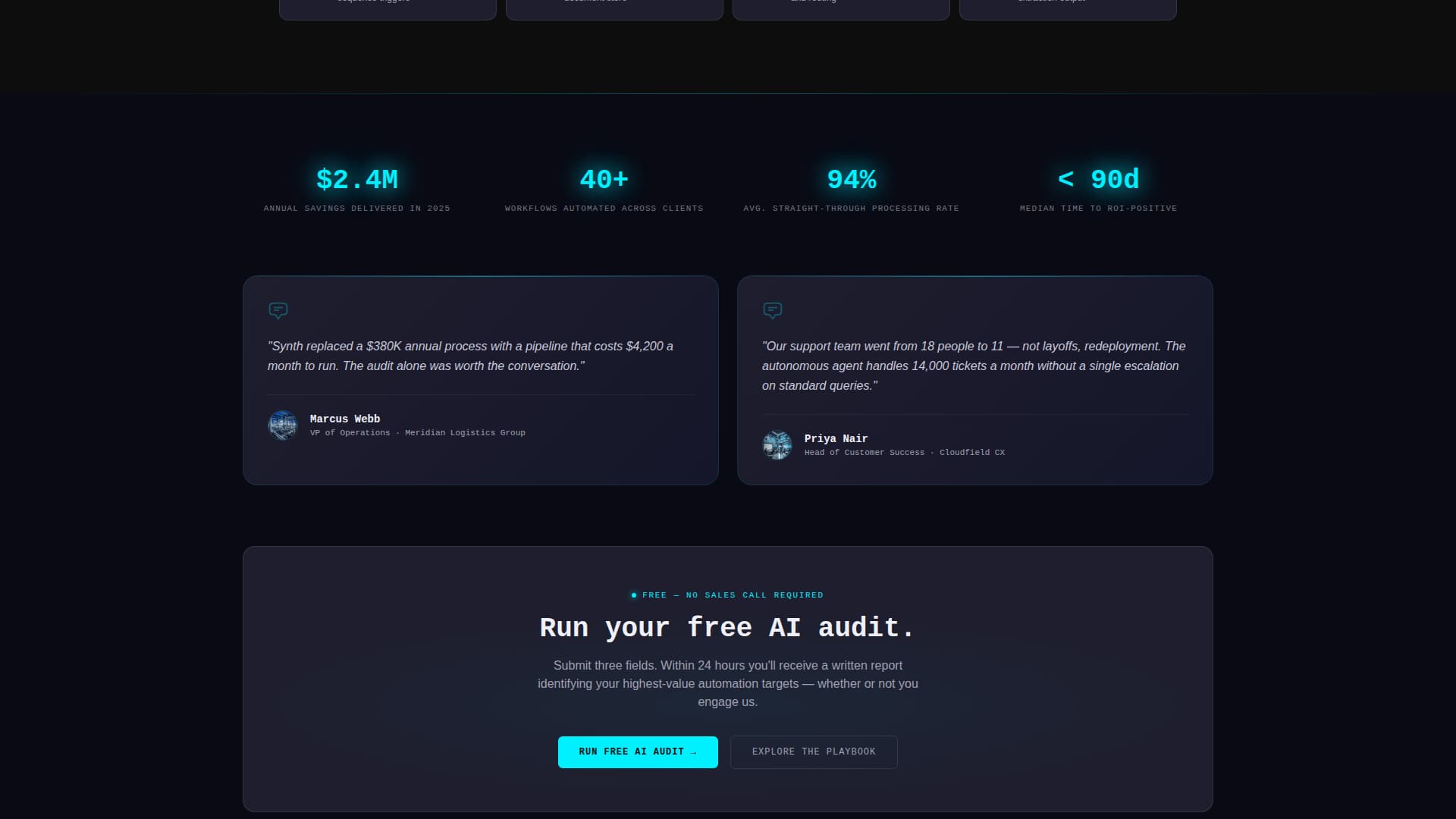 Synth - Intelligent AI Consulting Landing Page Template