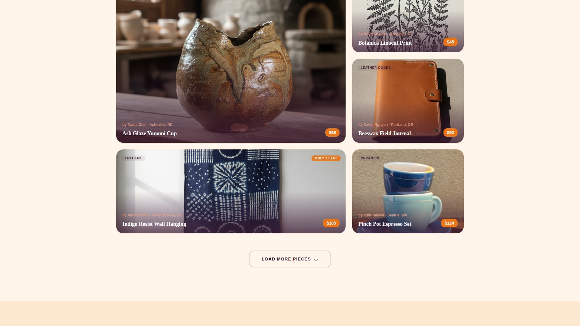 Bazaar - Handcrafted Artisan Landing Page Template