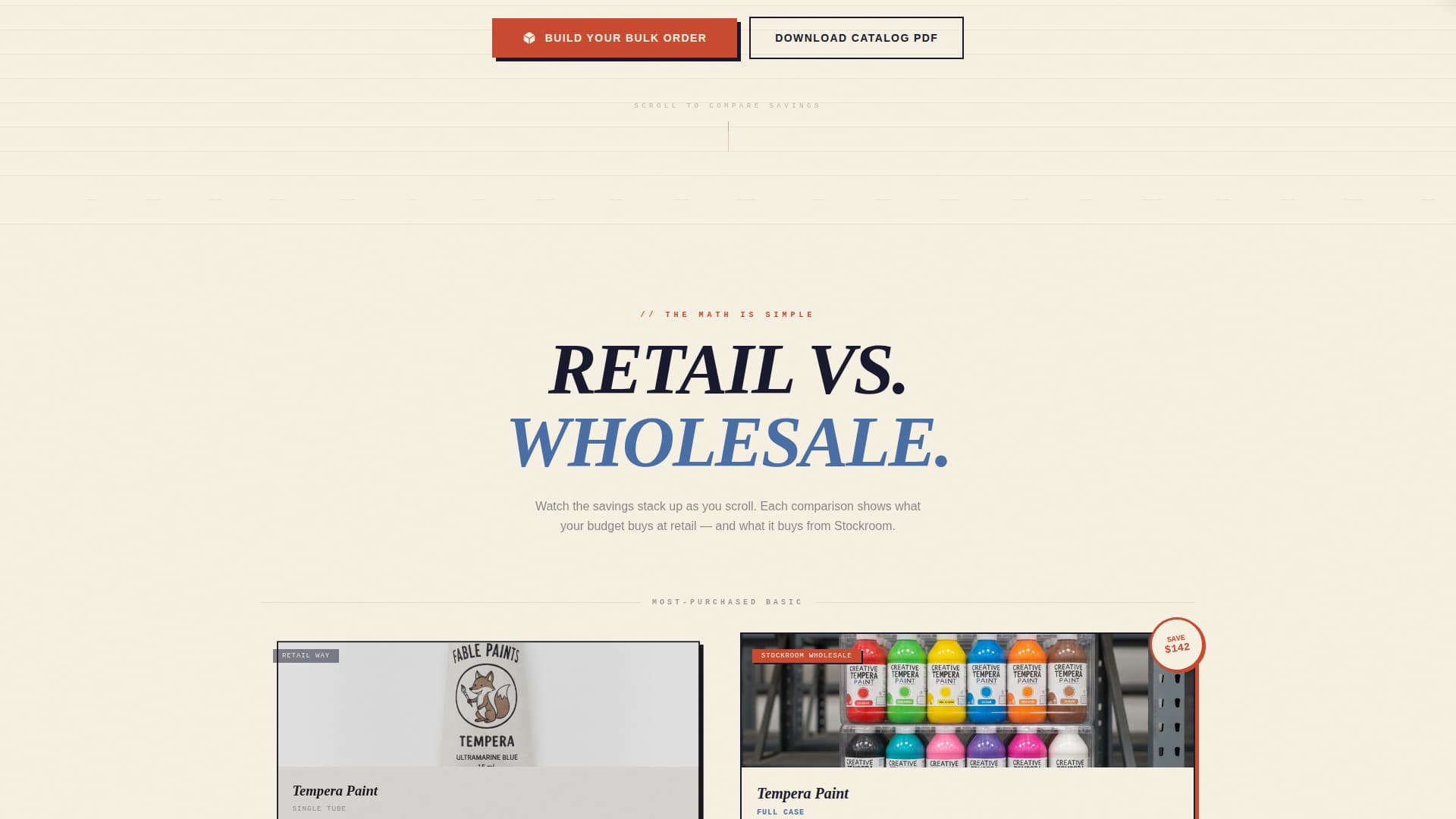 Stockroom - Wholesale Artsandcrafts Landing Page Template
