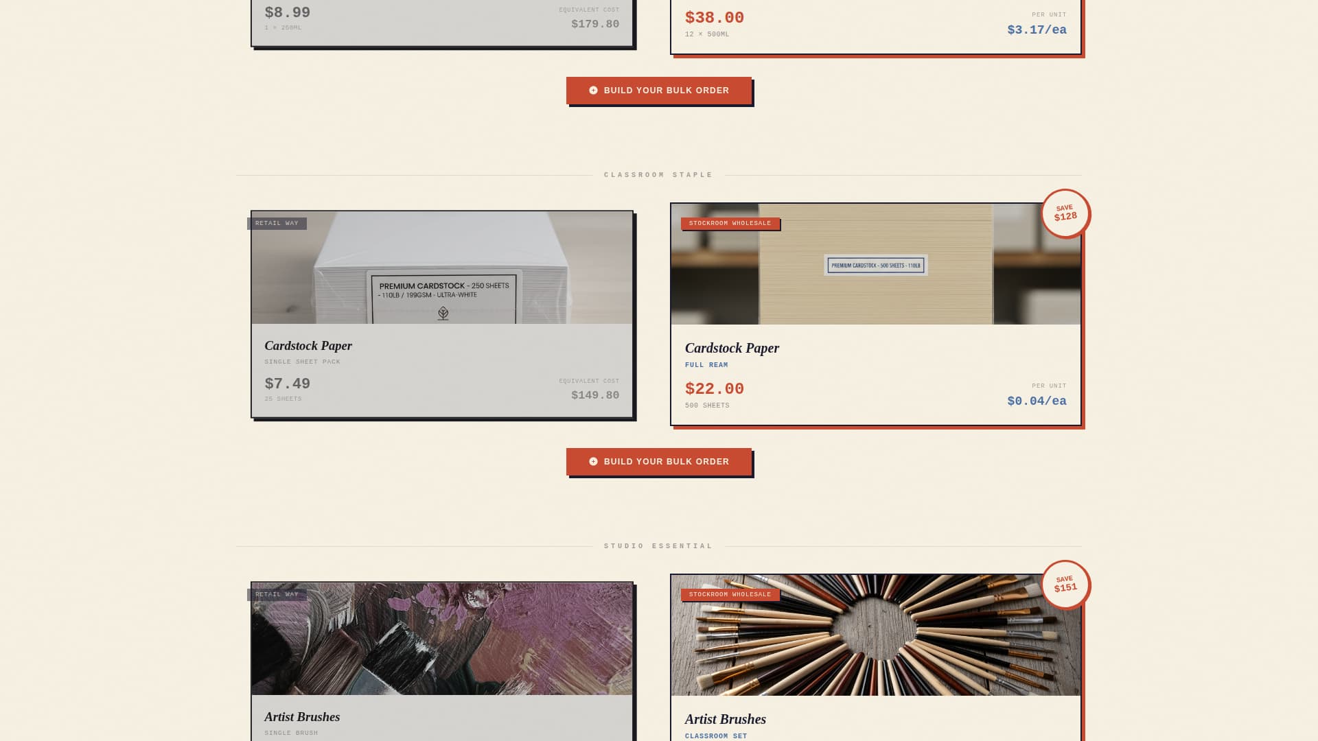 Stockroom - Wholesale Artsandcrafts Landing Page Template