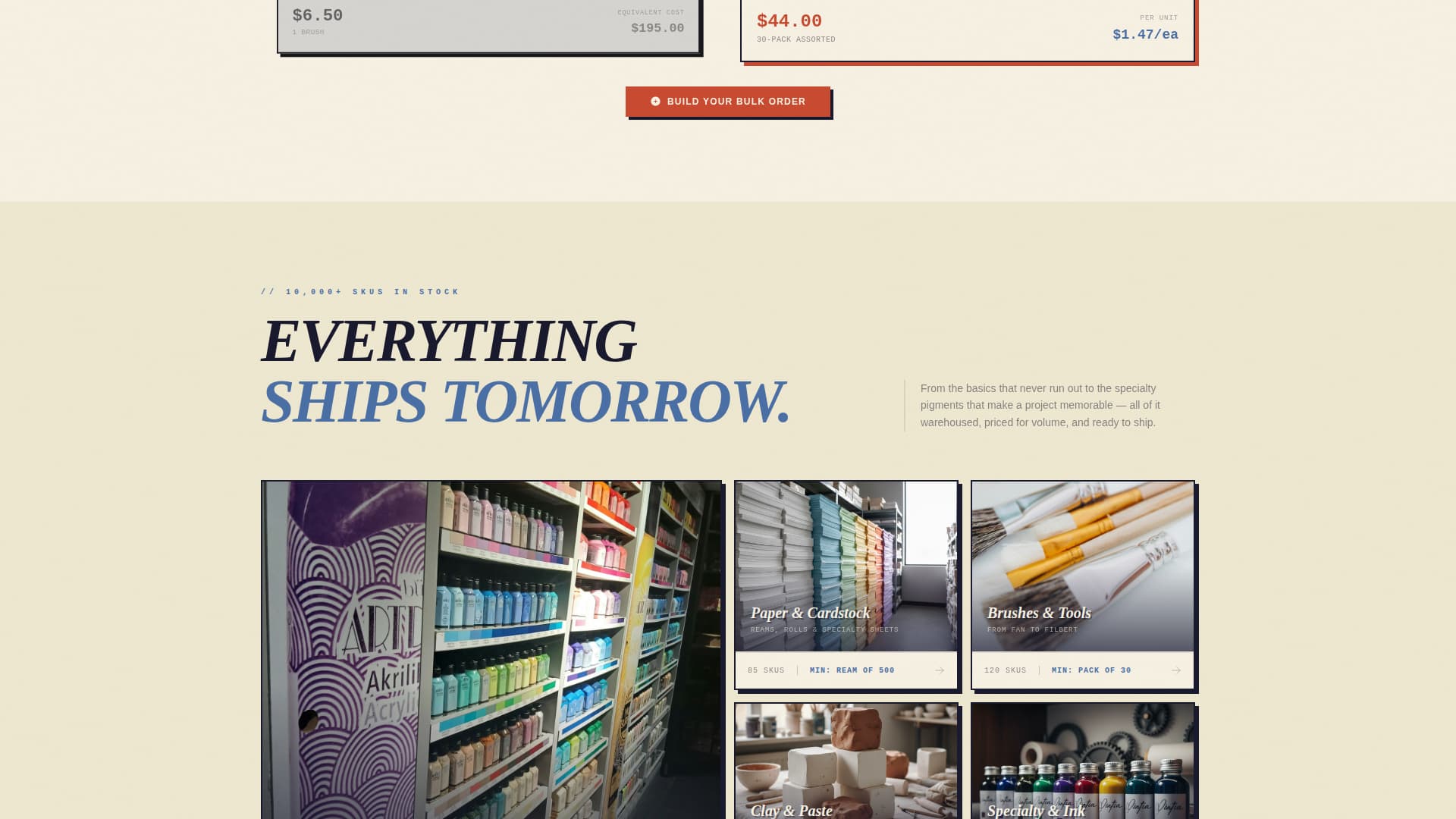 Stockroom - Wholesale Artsandcrafts Landing Page Template