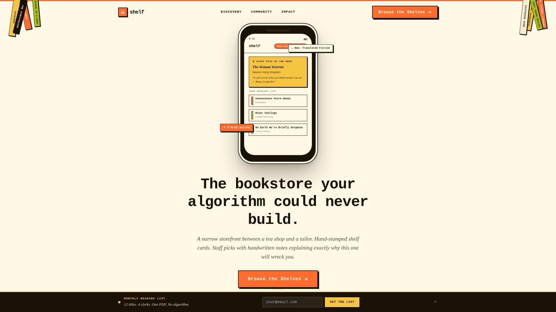 Tome — Expertly Curated Bookstore Landing Page Template