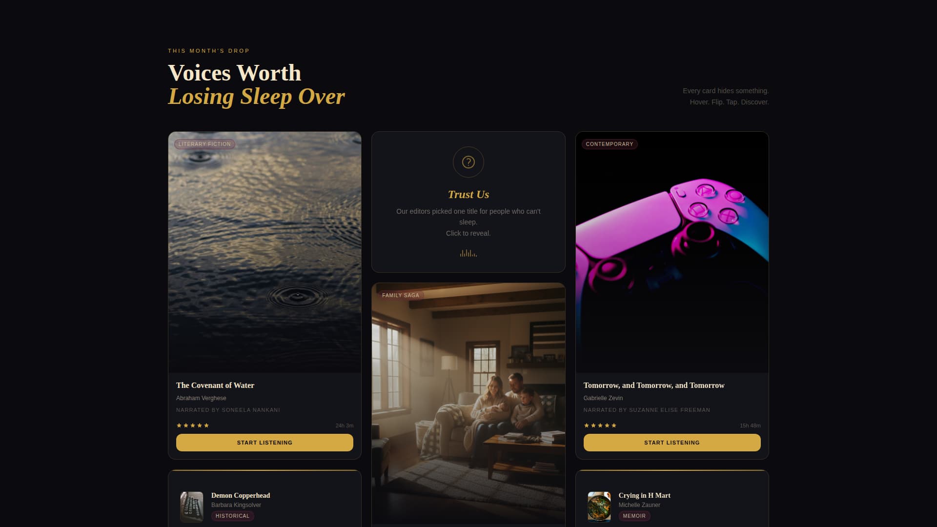 Audiodrop - Immersive Audiobook Landing Page Template
