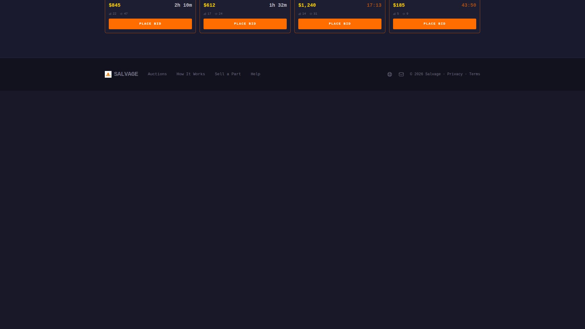 Salvage - Highoctane Autoparts Landing Page Template