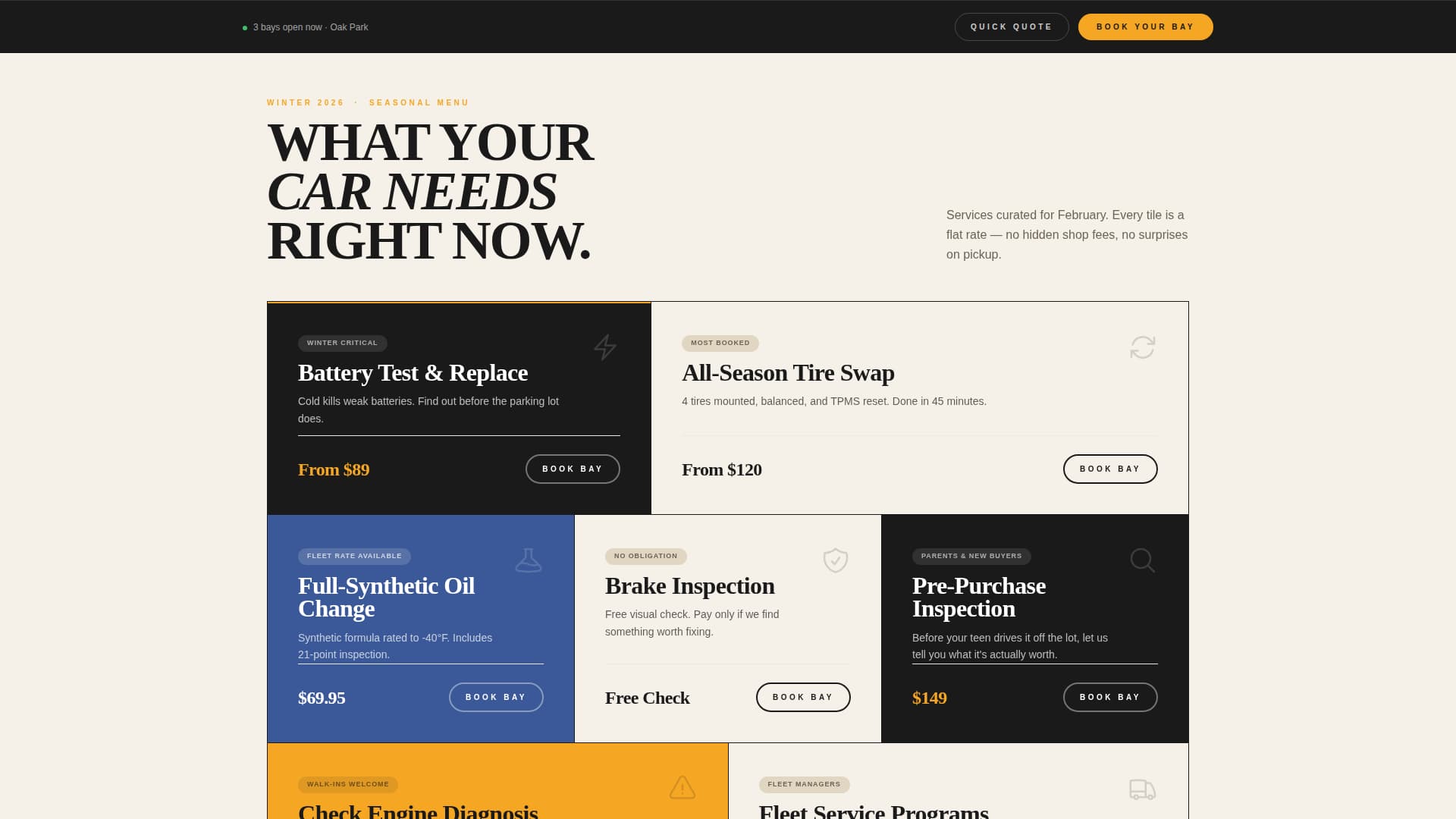 Engine — Dependable Auto Repair Landing Page Template