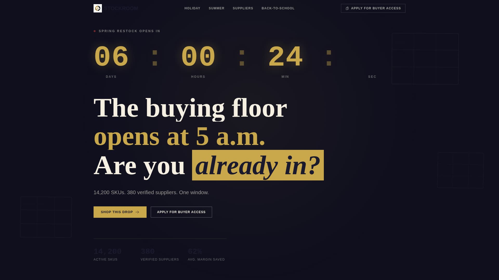 Stockroom - Wholesale Marketplace Landing Page Template