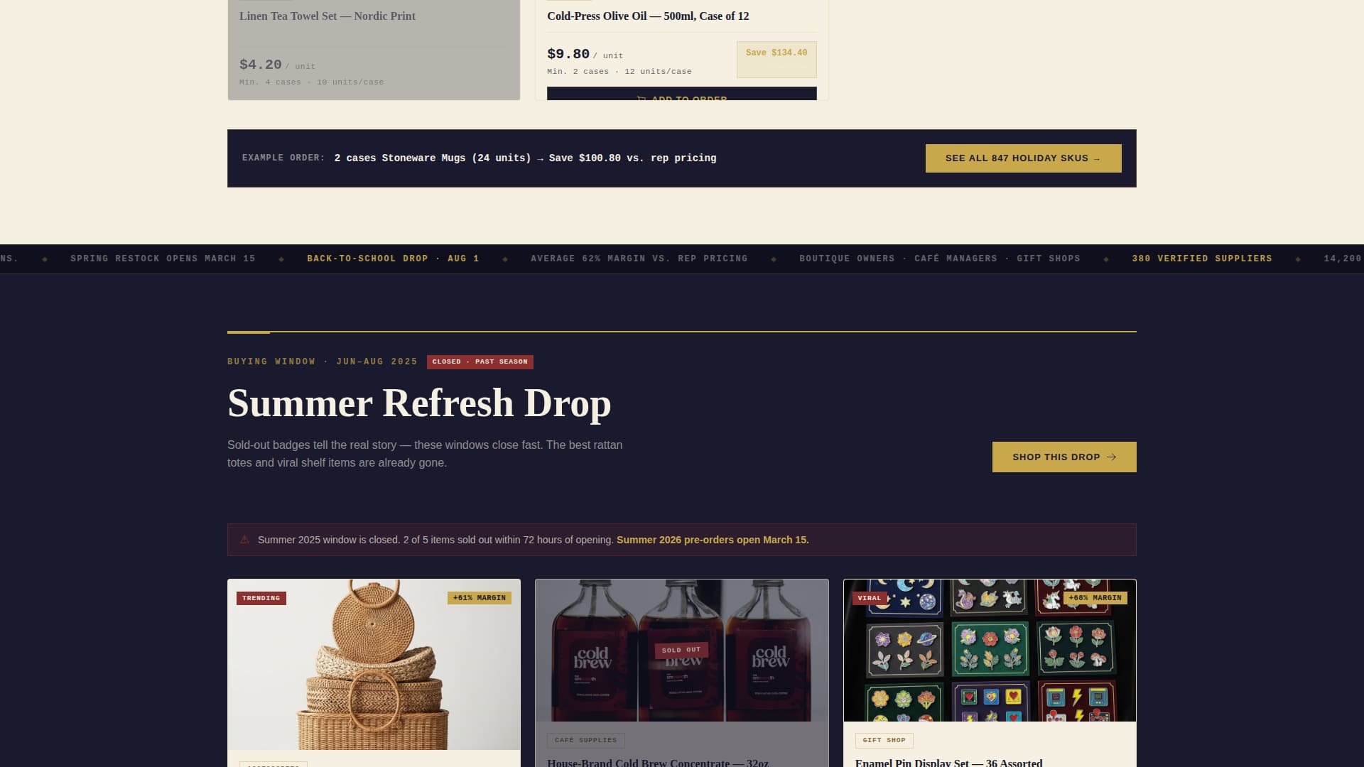 Stockroom - Wholesale Marketplace Landing Page Template