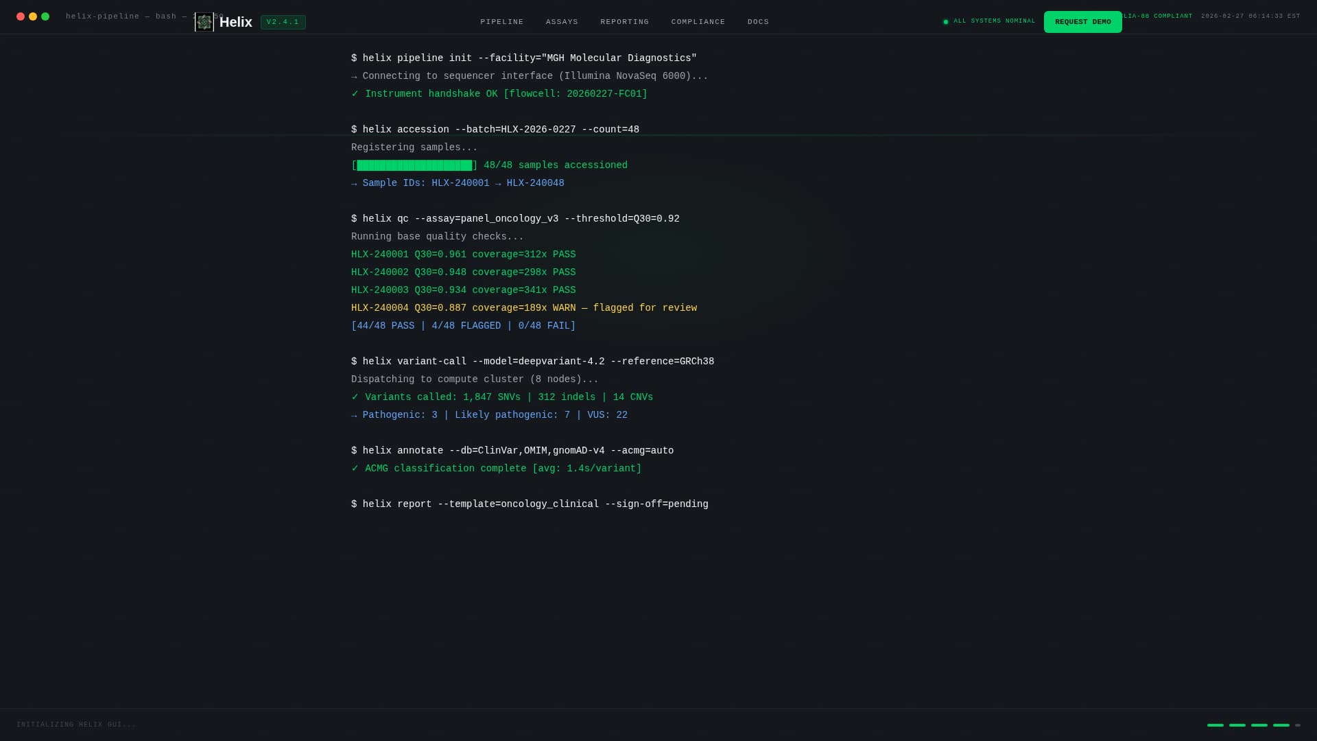 Helix - Precision Diagnostics Landing Page Template