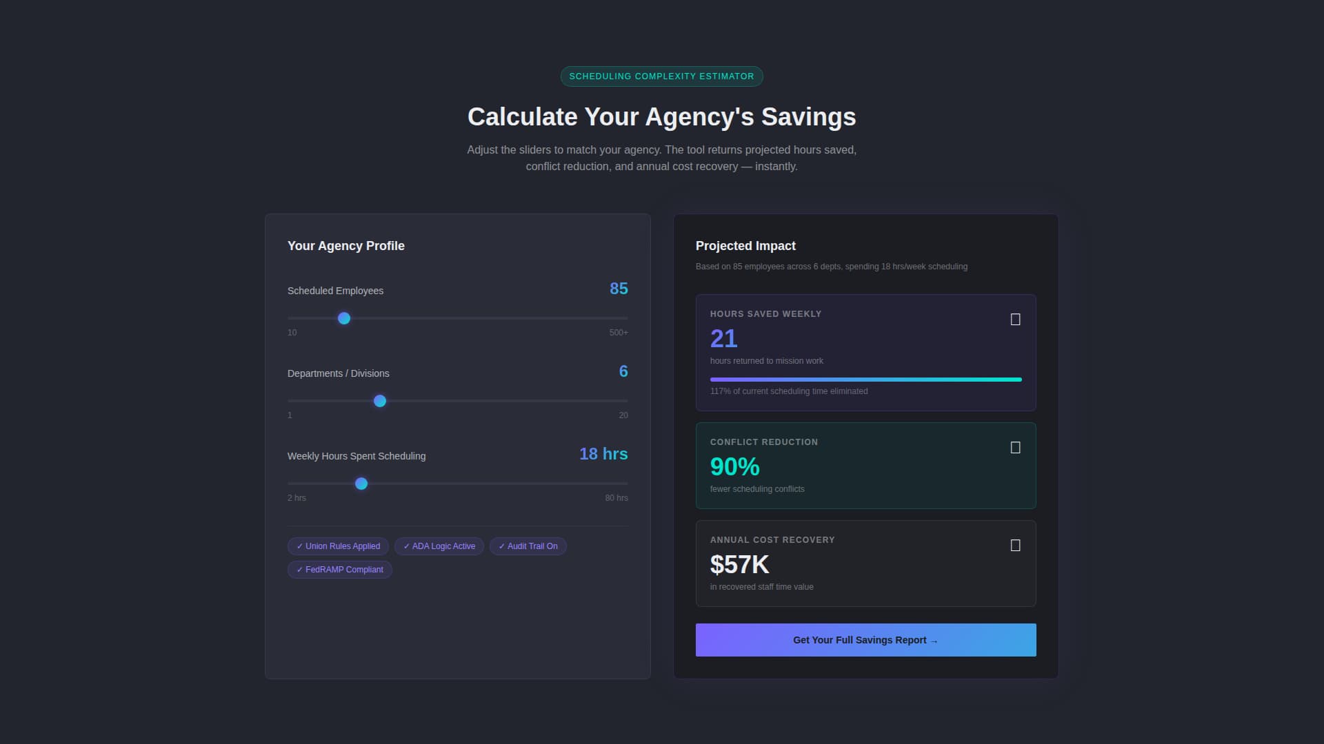 Schedule - Intelligent Government Landing Page Template