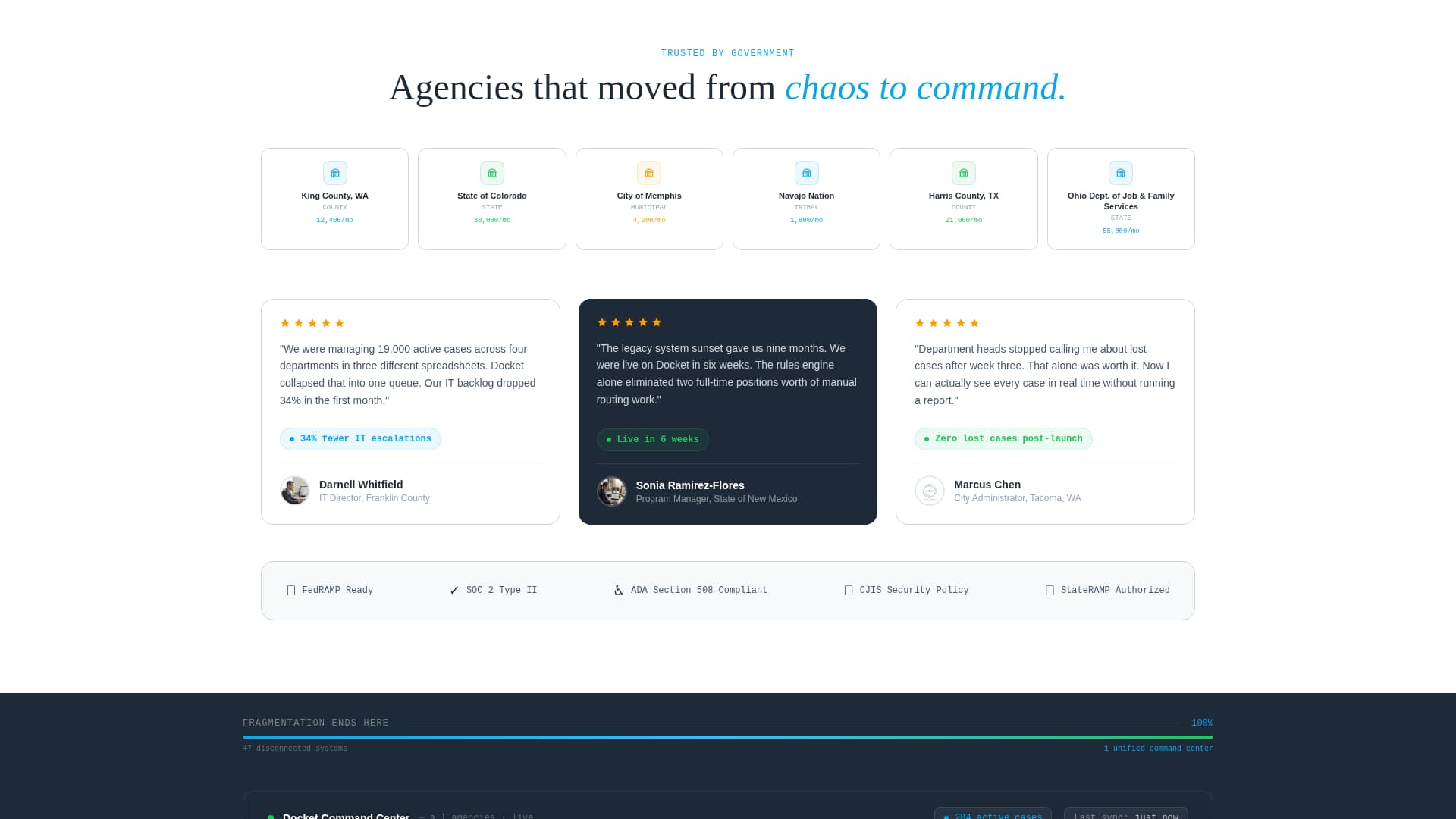 Docket - Powerful Government Landing Page Template