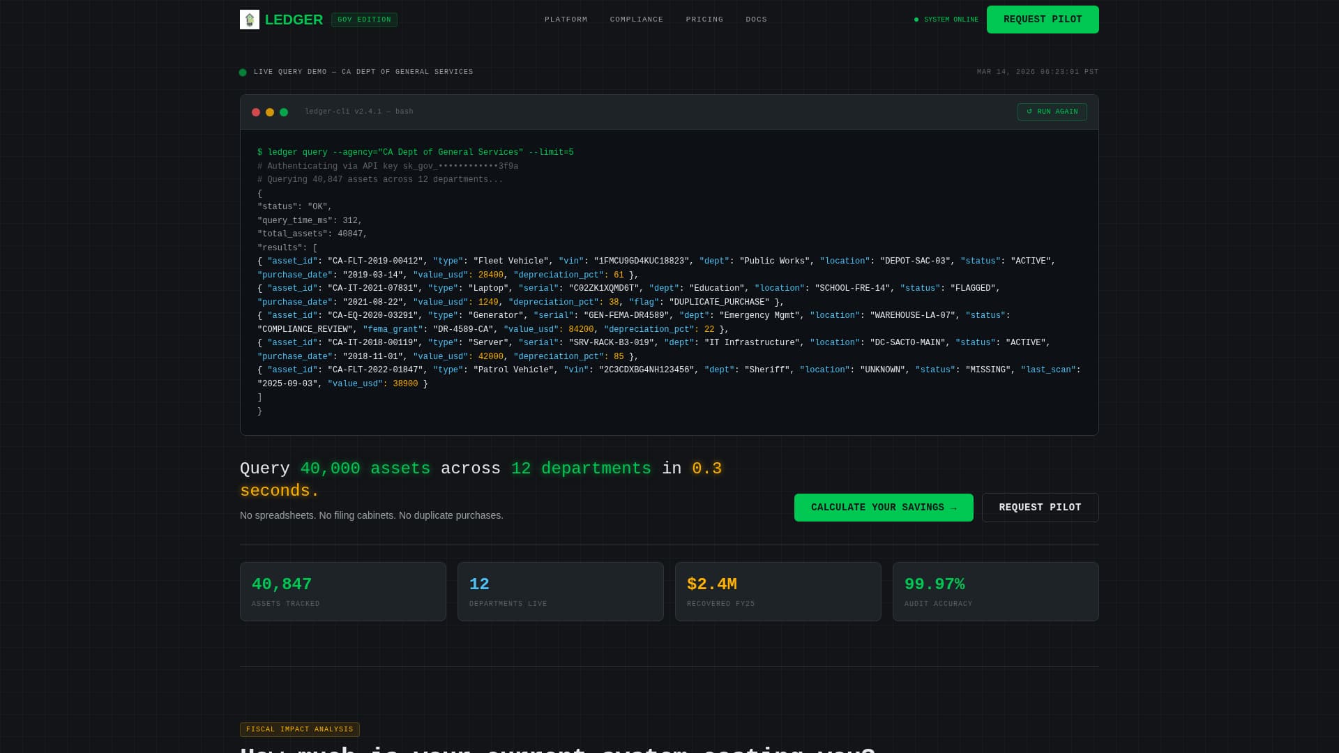 Ledger - Powerful Government Landing Page Template