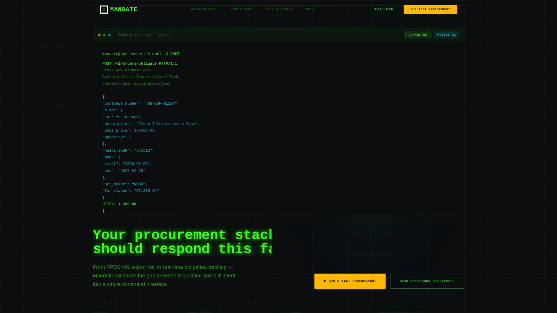 Mandate - Powerful Procurement Landing Page Template