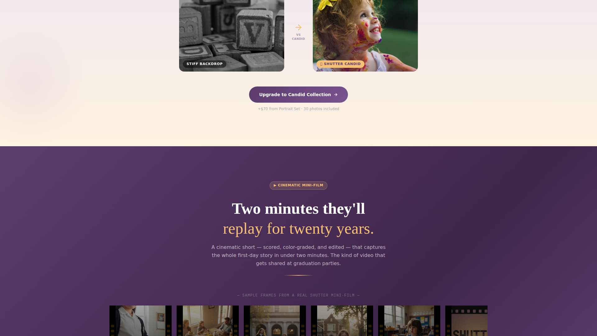 Shutter - Radiant Schoolphotography Landing Page Template