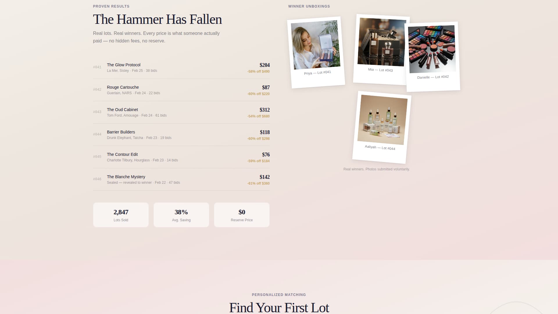 Bid - Exclusive Beautyauction Landing Page Template
