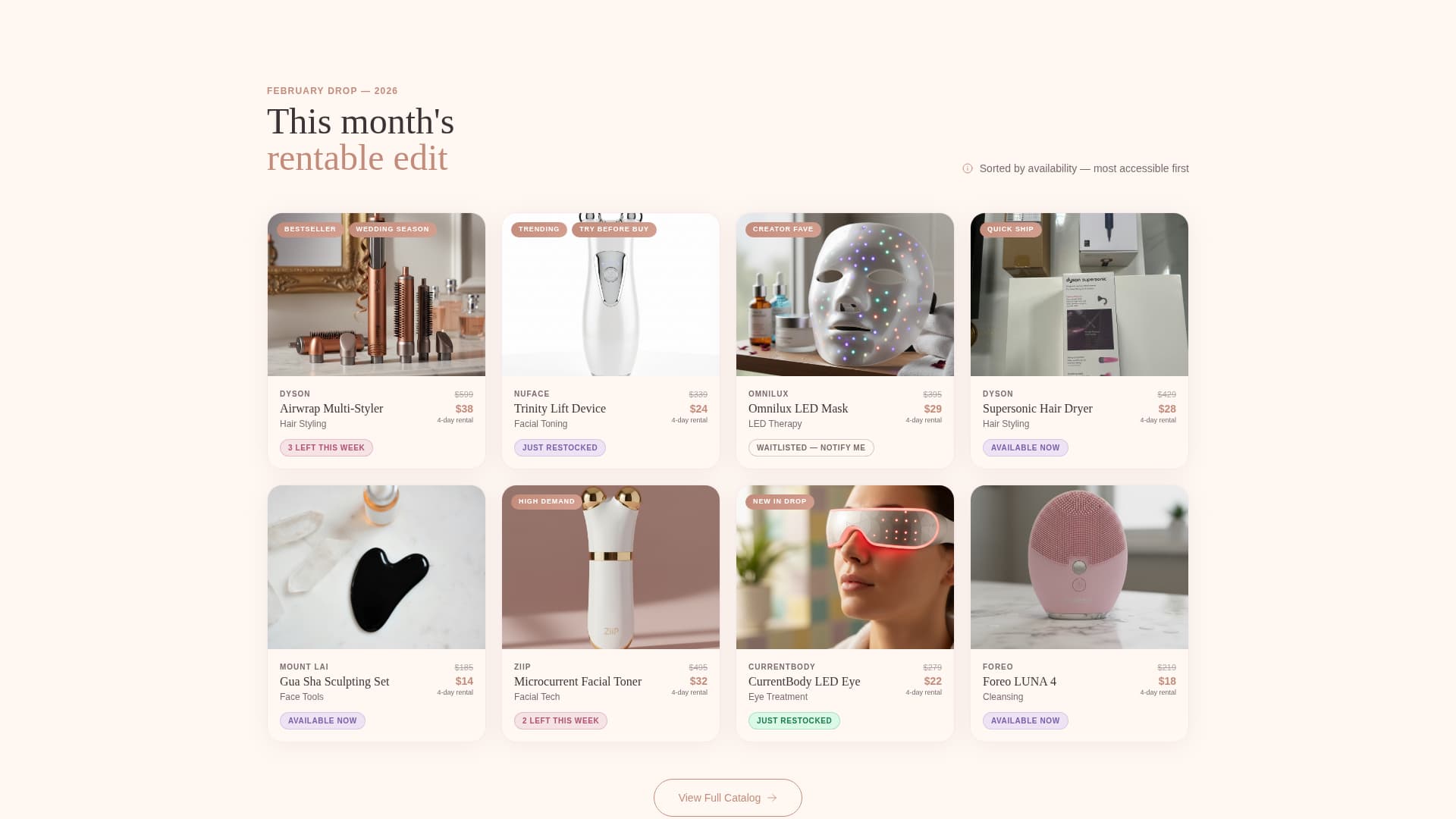 Vanity - Luxe Beautyrental Landing Page Template