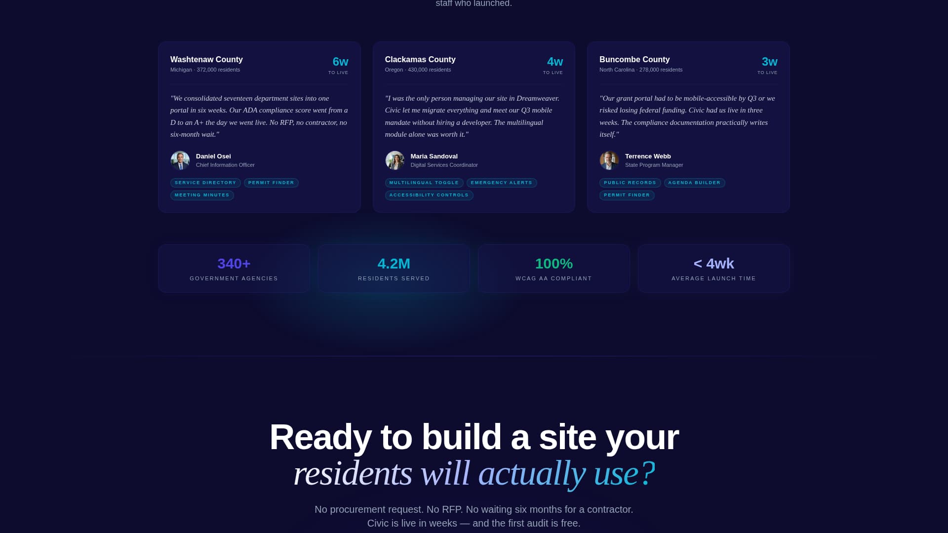 CivicX — Pro Government Platform Landing Page Template