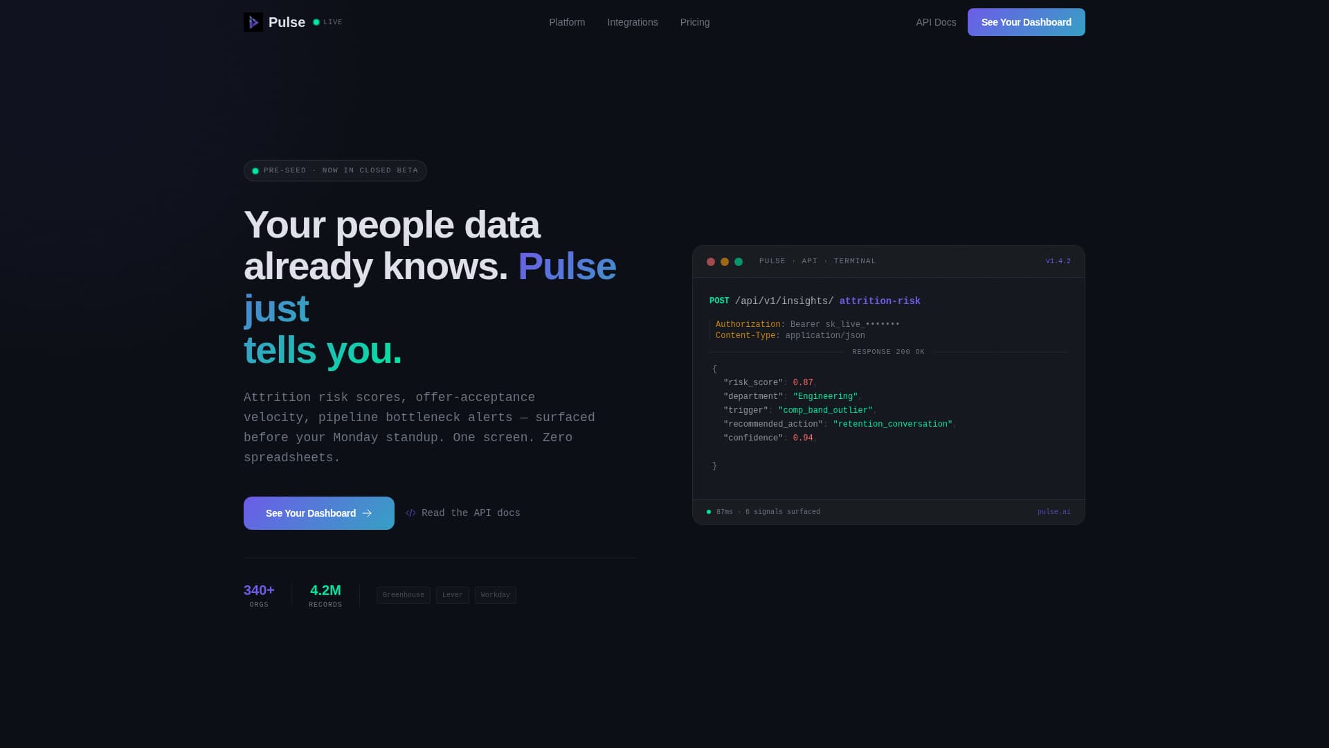 Pulse - Intelligent HR Tech Landing Page Template