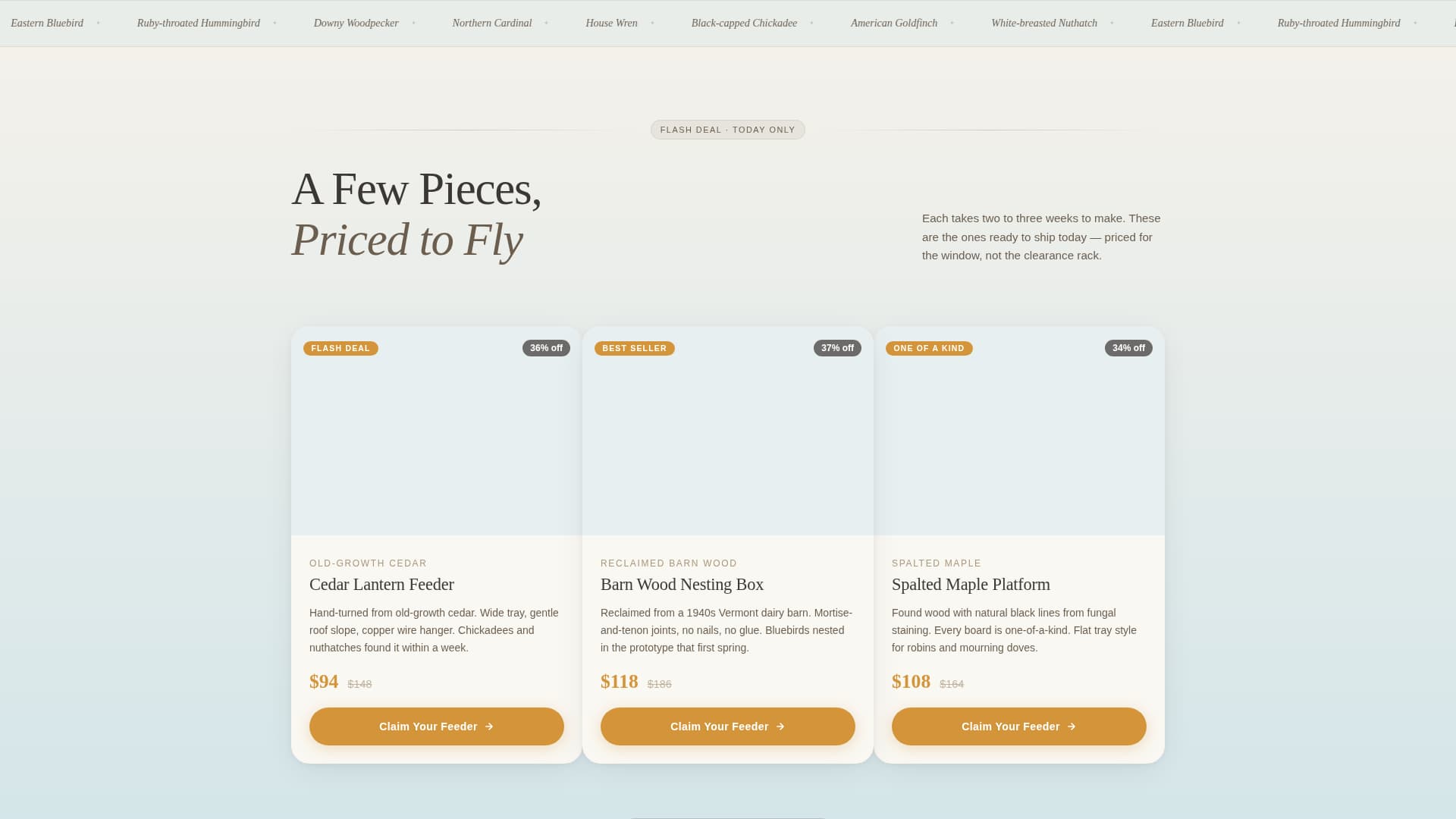 Perch - Artisan Birdhouse Landing Page Template