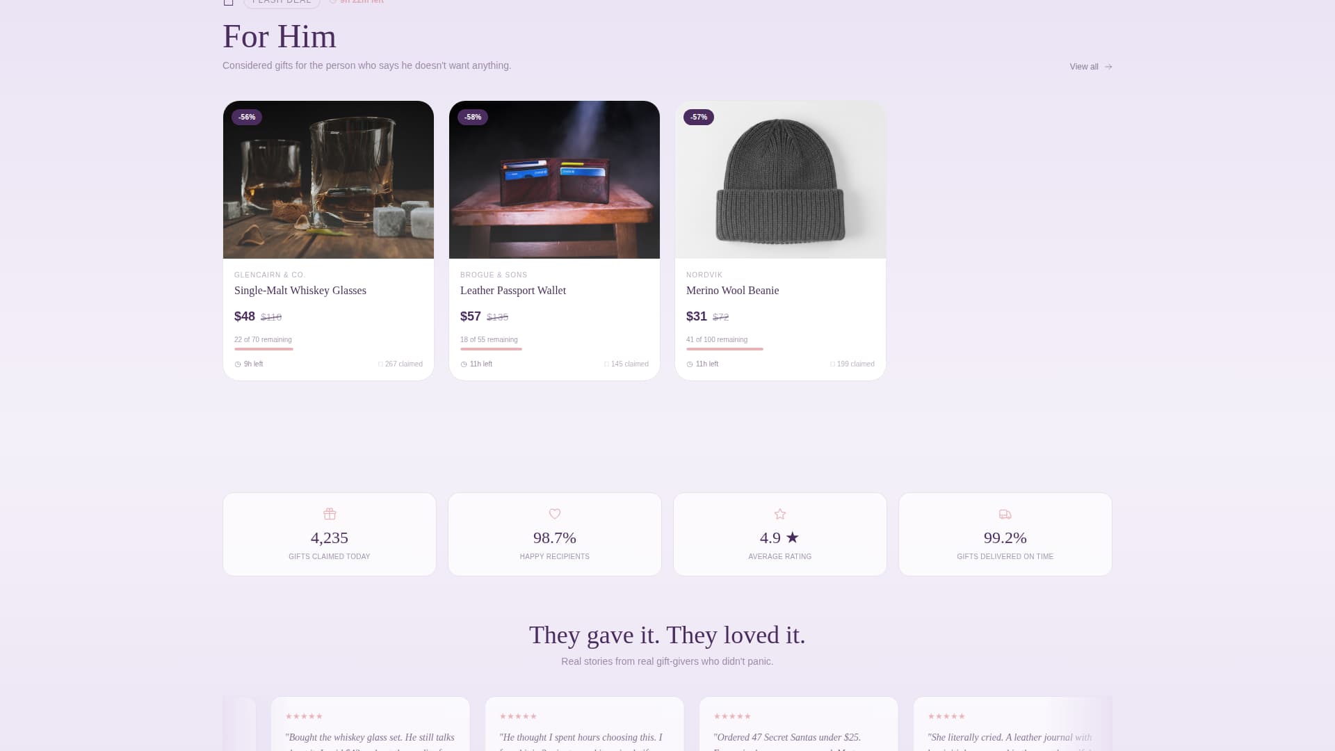Gifted - Elegant Holiday Landing Page Template