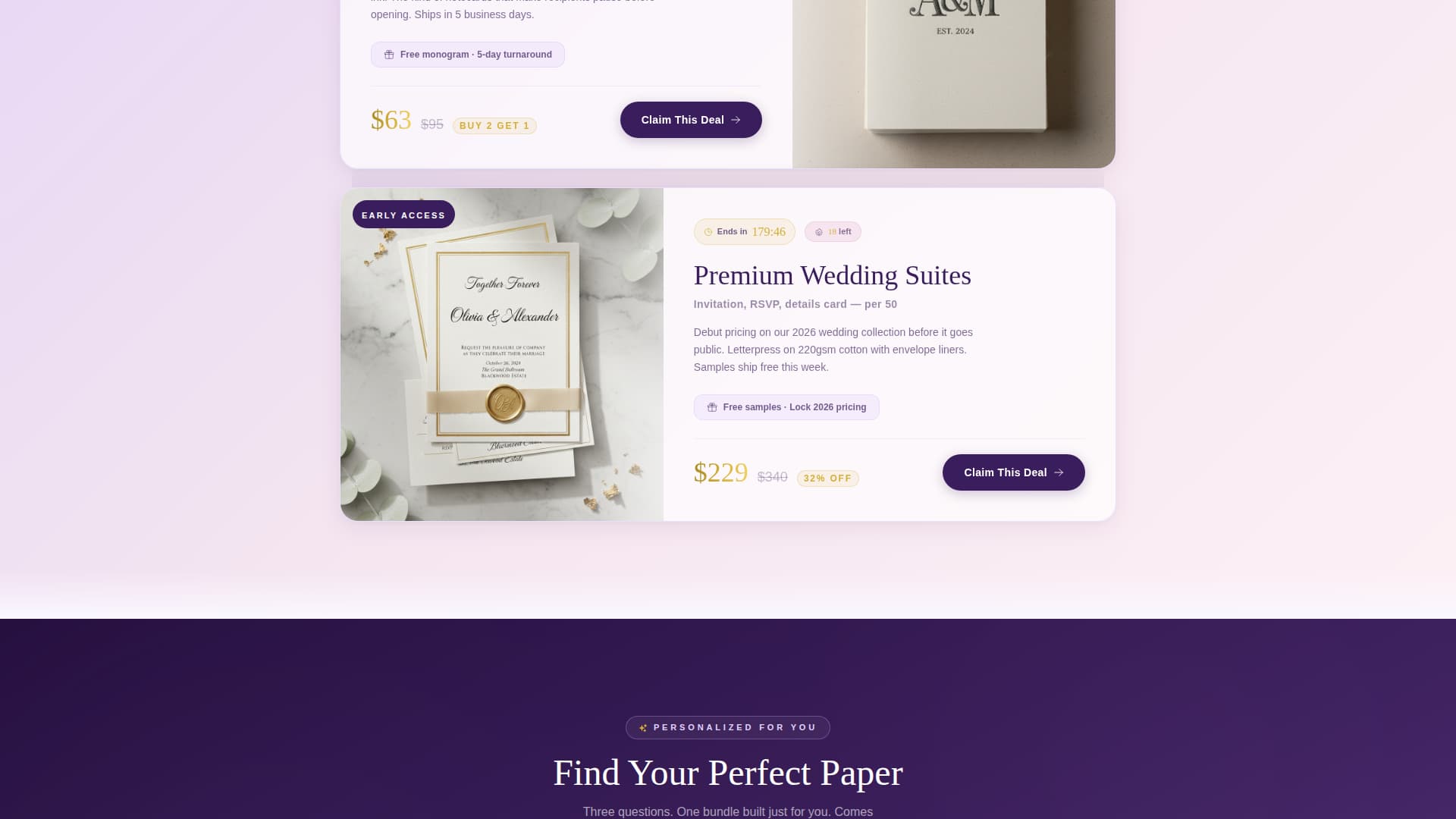 Foil - Elegant Stationery Landing Page Template