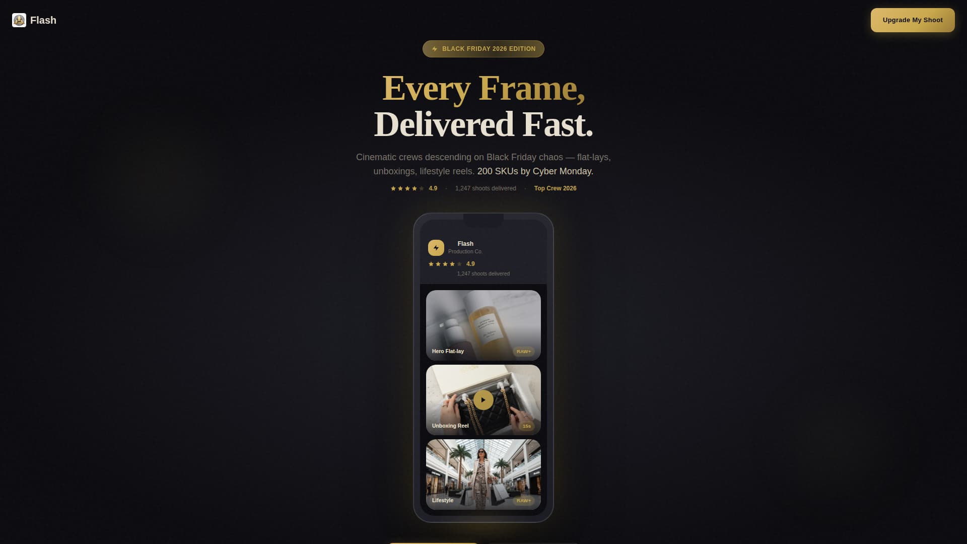 Flash - Cinematic Blackfriday Landing Page Template