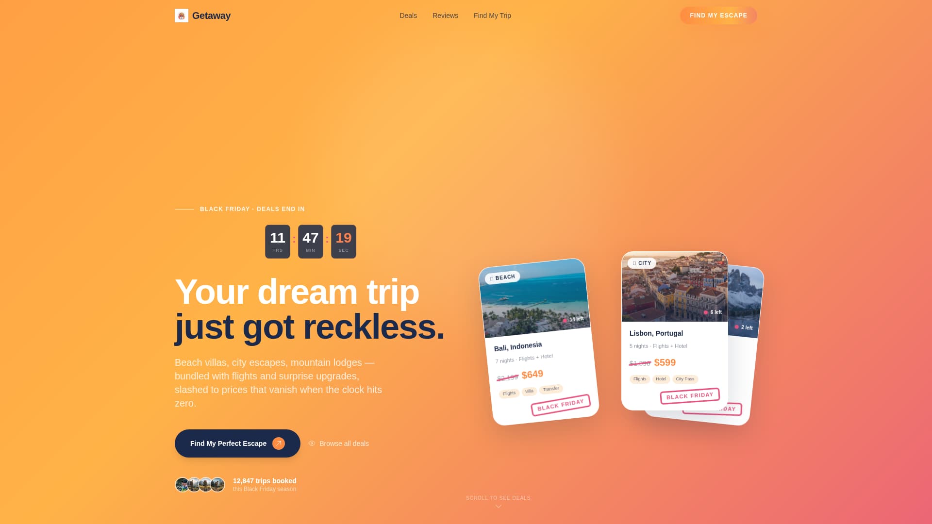 Getaway - Irresistible Travel Landing Page Template