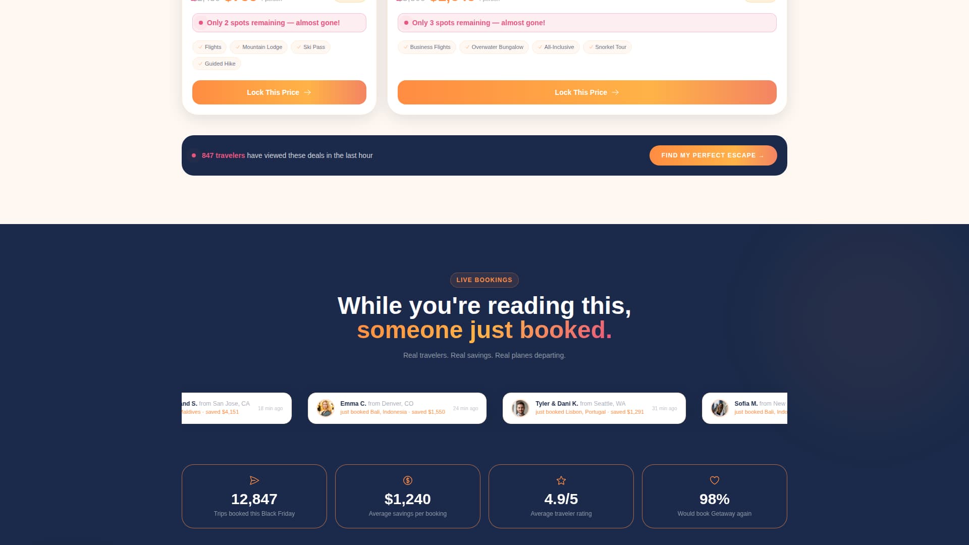 Getaway - Irresistible Travel Landing Page Template