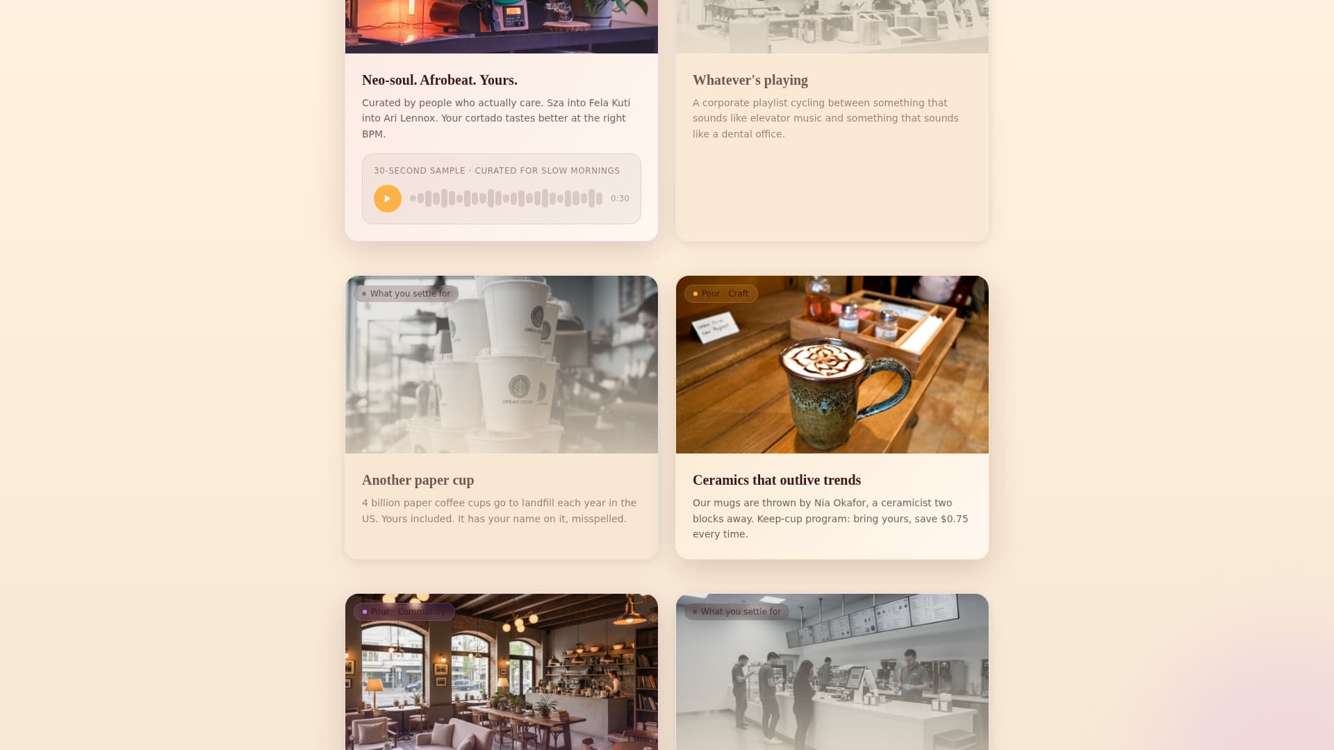 Pour - Vibrant Café Landing Page Template