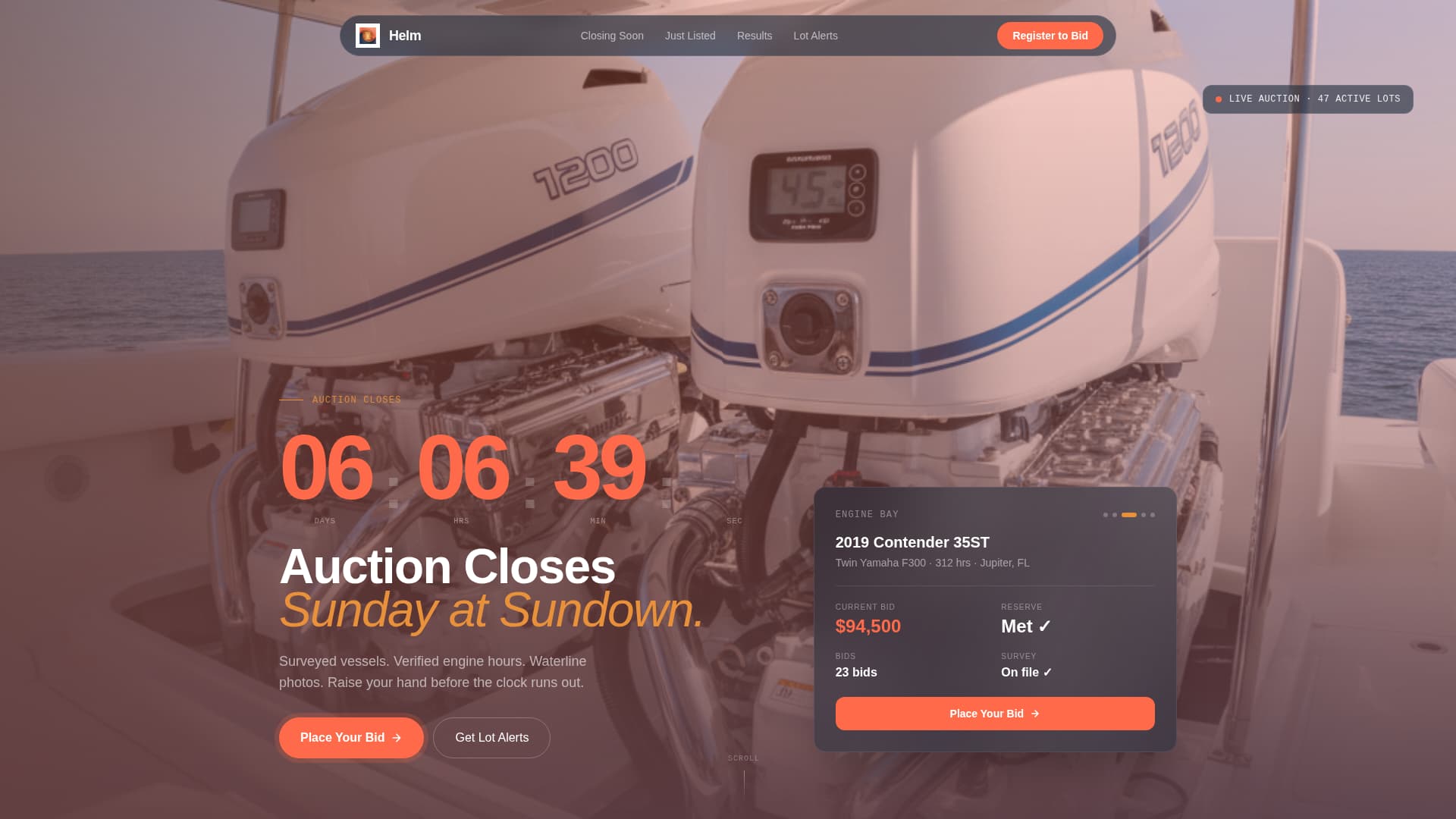 Helm - Urgent Marineauction Landing Page Template