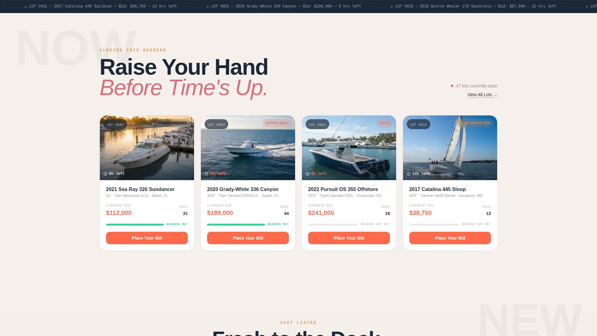Helm - Urgent Marineauction Landing Page Template