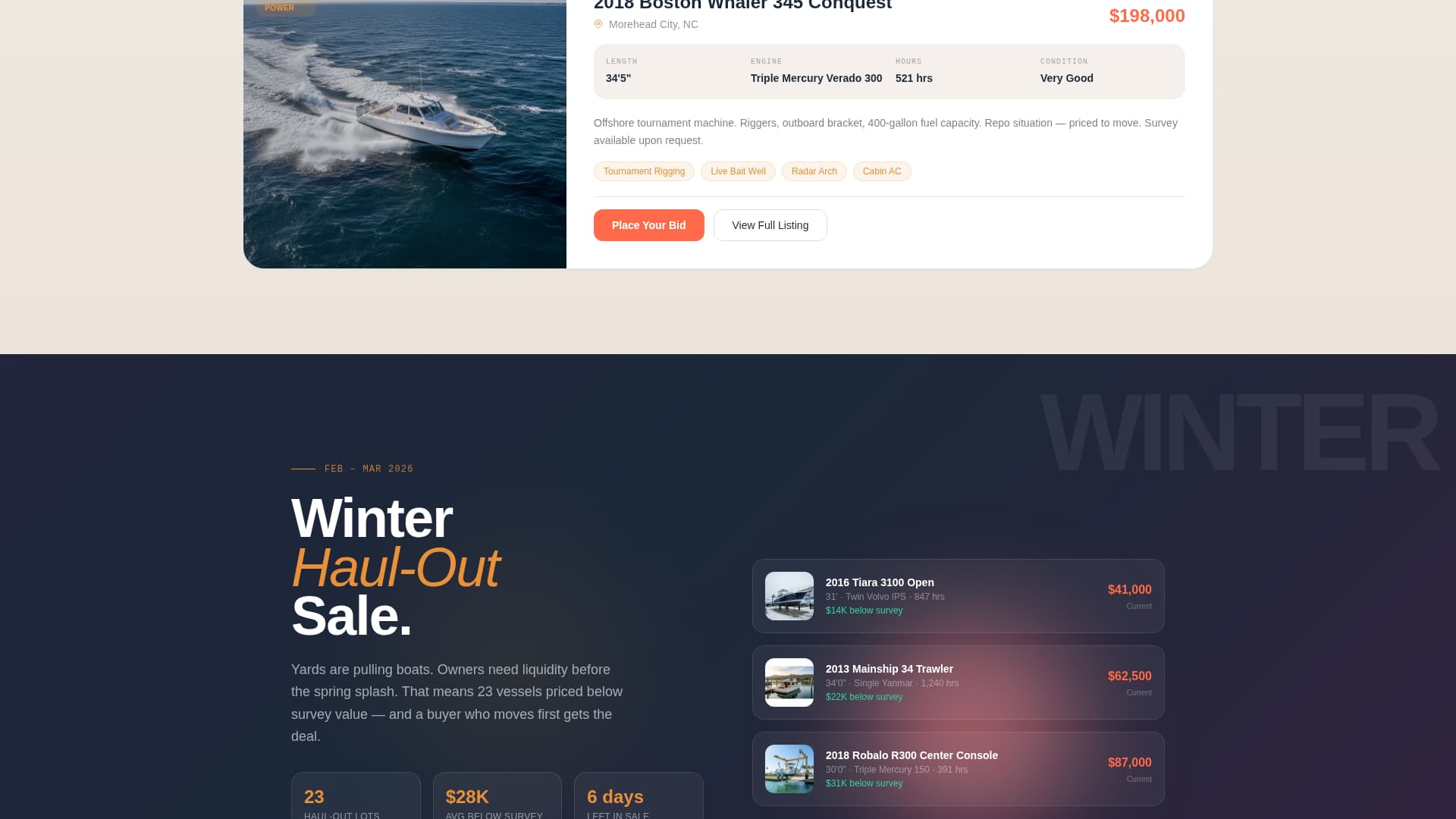 Helm - Urgent Marineauction Landing Page Template