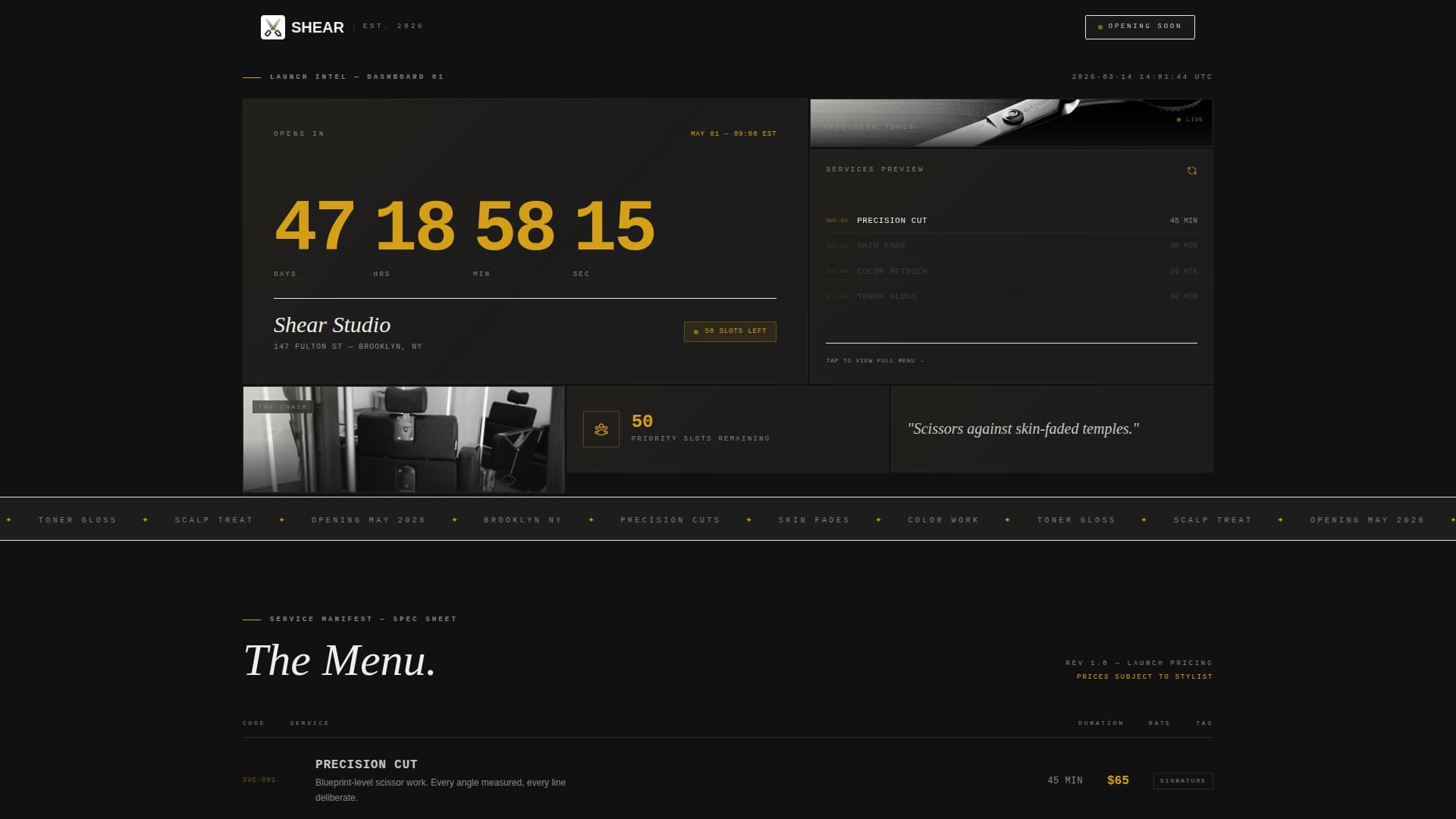 Hair Salon Pre-Launch & Coming Soon Website Template