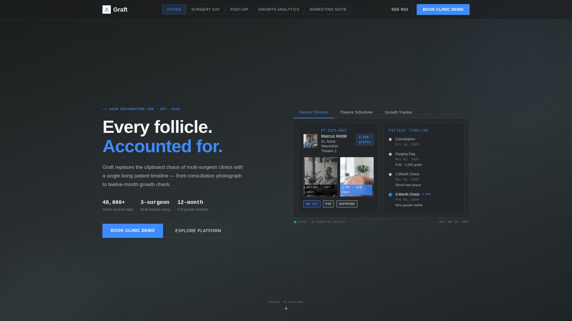Graft - Precision Clinic Landing Page Template