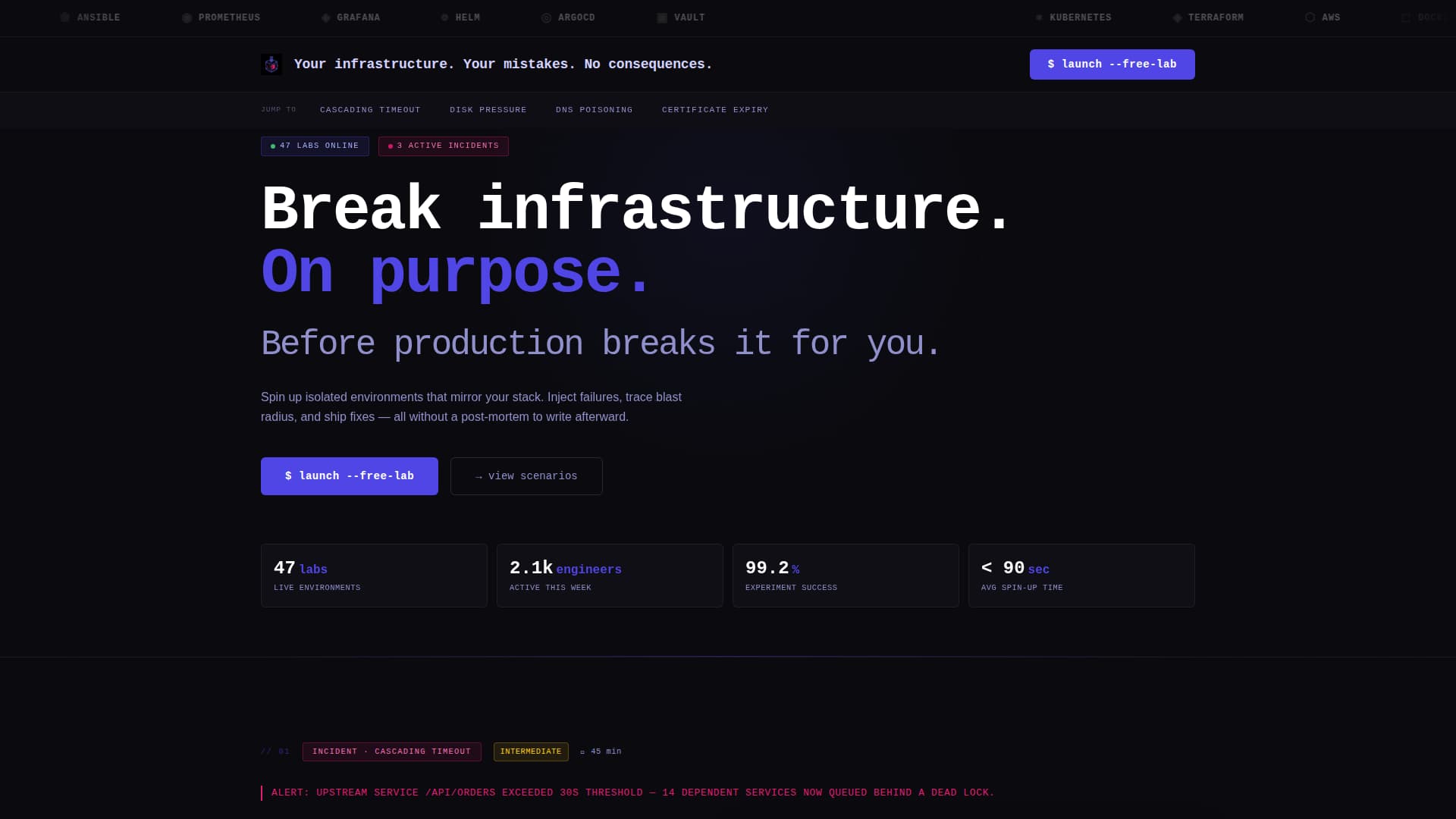 Infralab - Brutal DevOps Landing Page Template