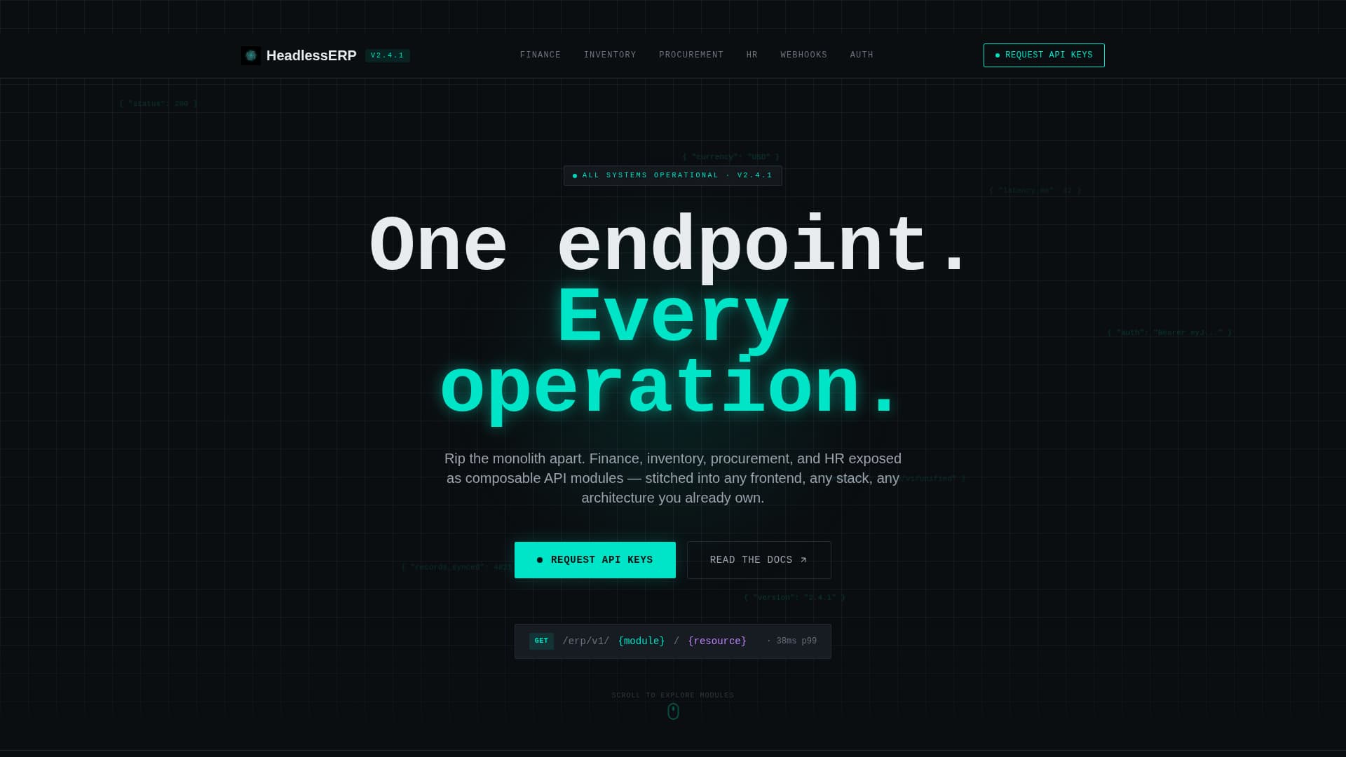 Headless - Unified ERP Landing Page Template