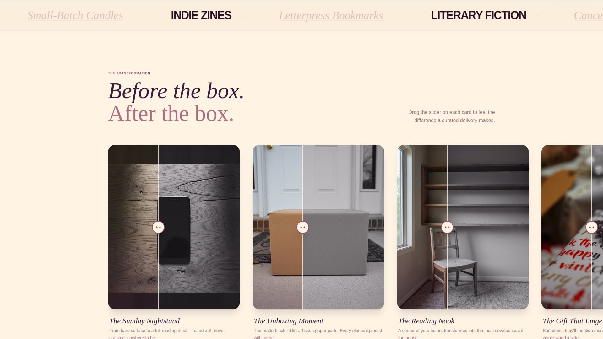 Curate — Premium Literature Subscription Landing Page Template