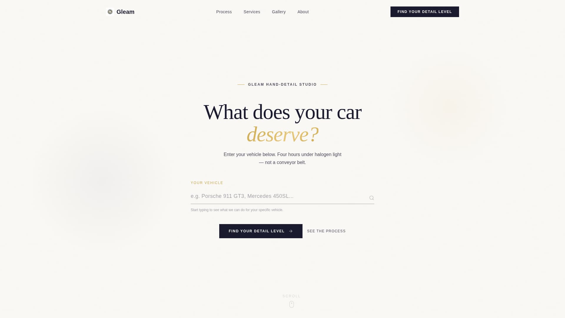 Gleam - Immaculate Autodetailing Landing Page Template