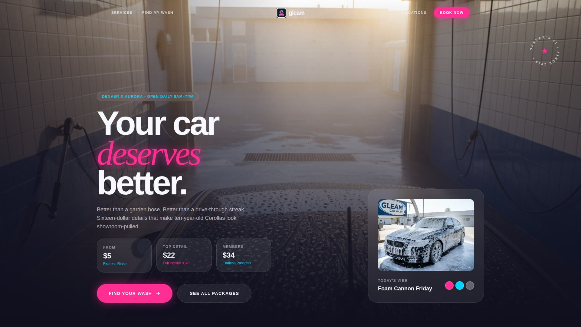 Gleam - Spotless Carwash Landing Page Template