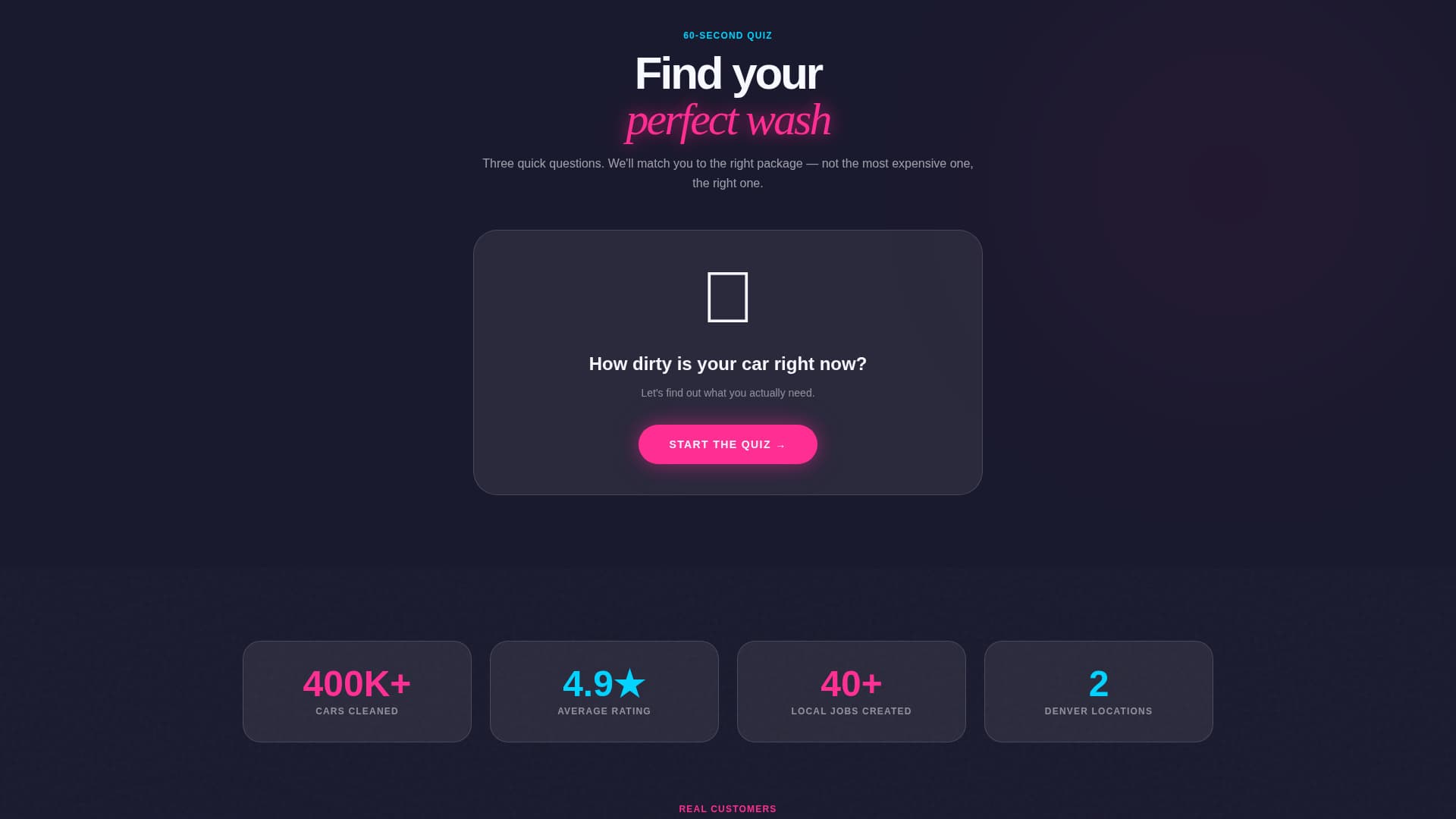 Gleam - Spotless Carwash Landing Page Template