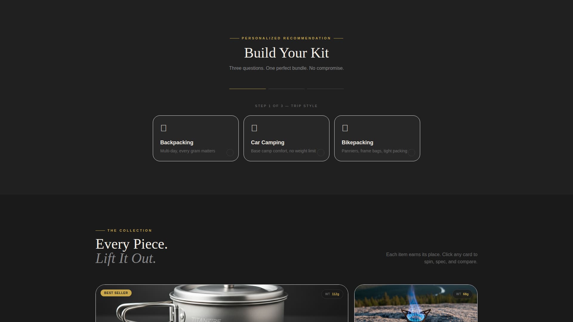 Basecamp — Luxury Cookware Landing Page Template
