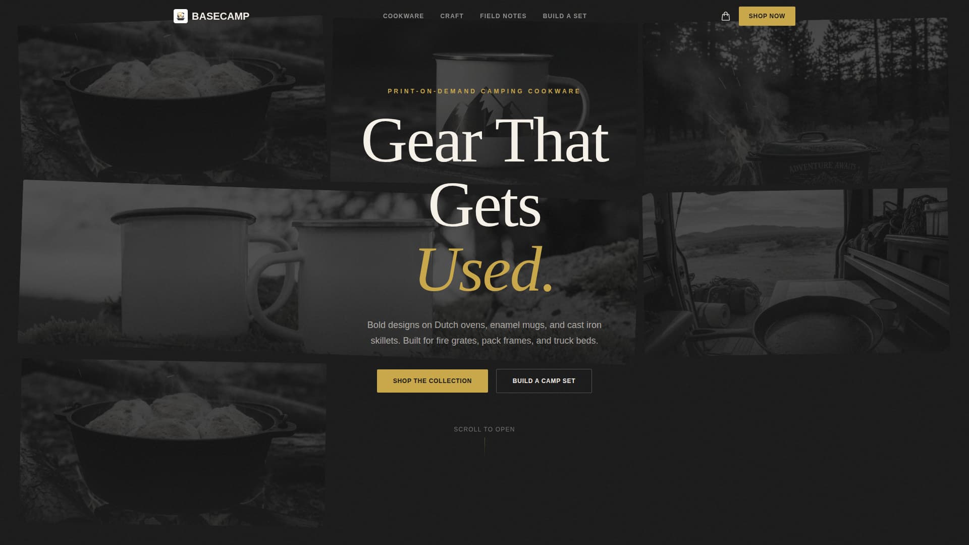 Basecamp - Bold Cookware Landing Page Template