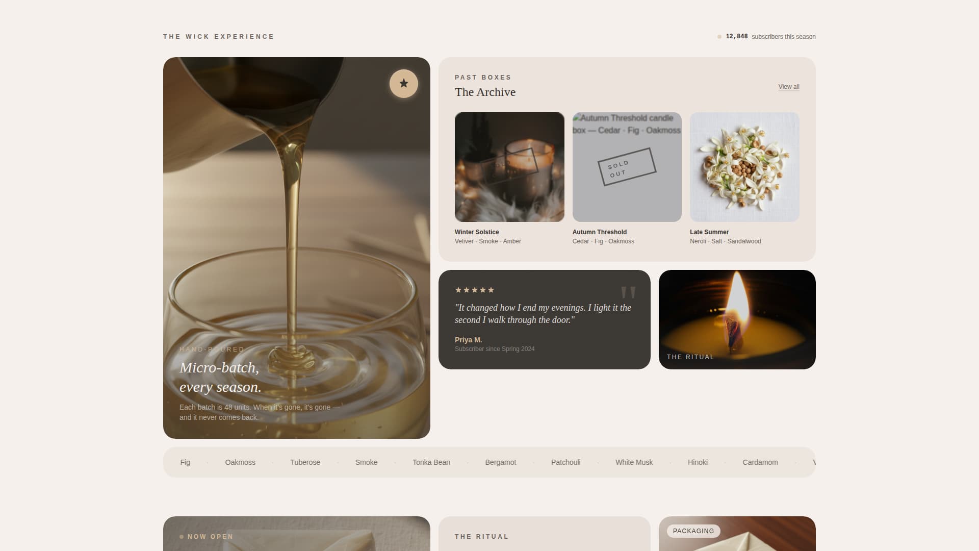 Wick - Luxe Candle Landing Page Template