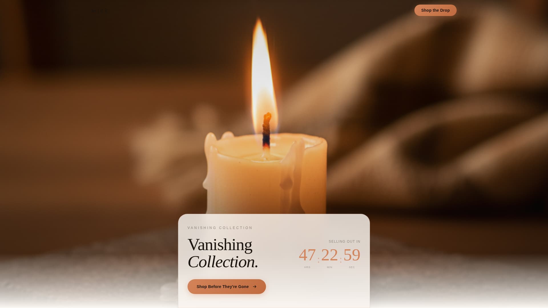Wick — Handcrafted Fragrance Landing Page Template