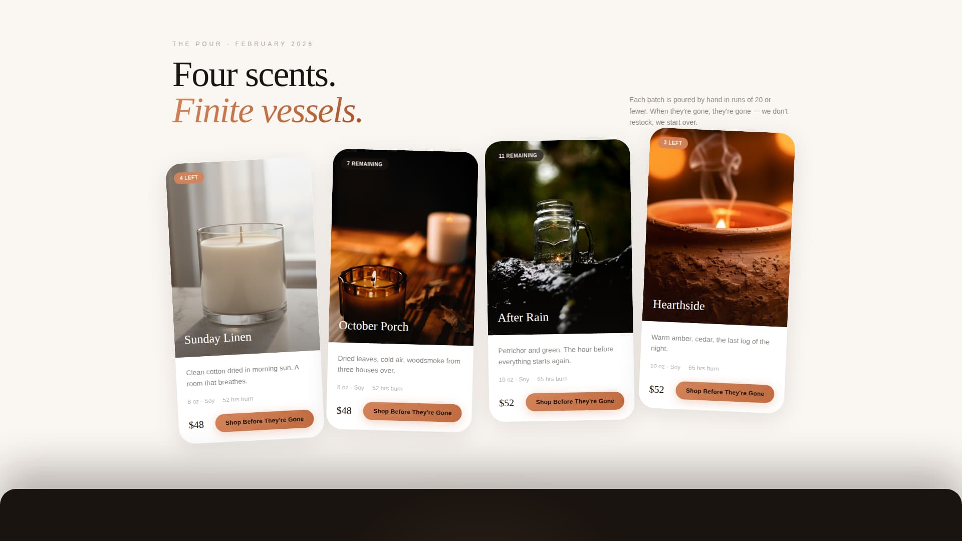 Wick — Handcrafted Fragrance Landing Page Template